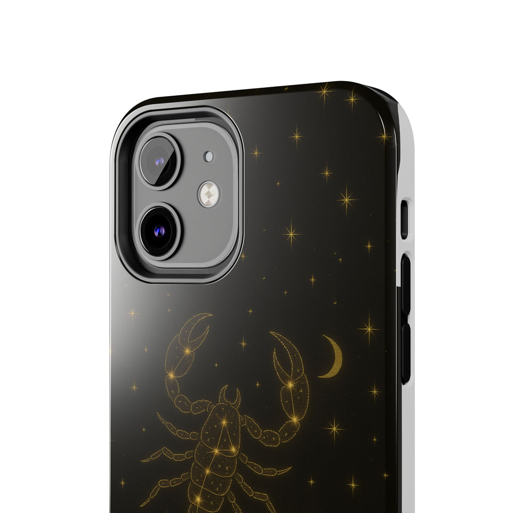 Scorpio Constellation Tough Phone Case — Black & Gold Zodiac Protection
