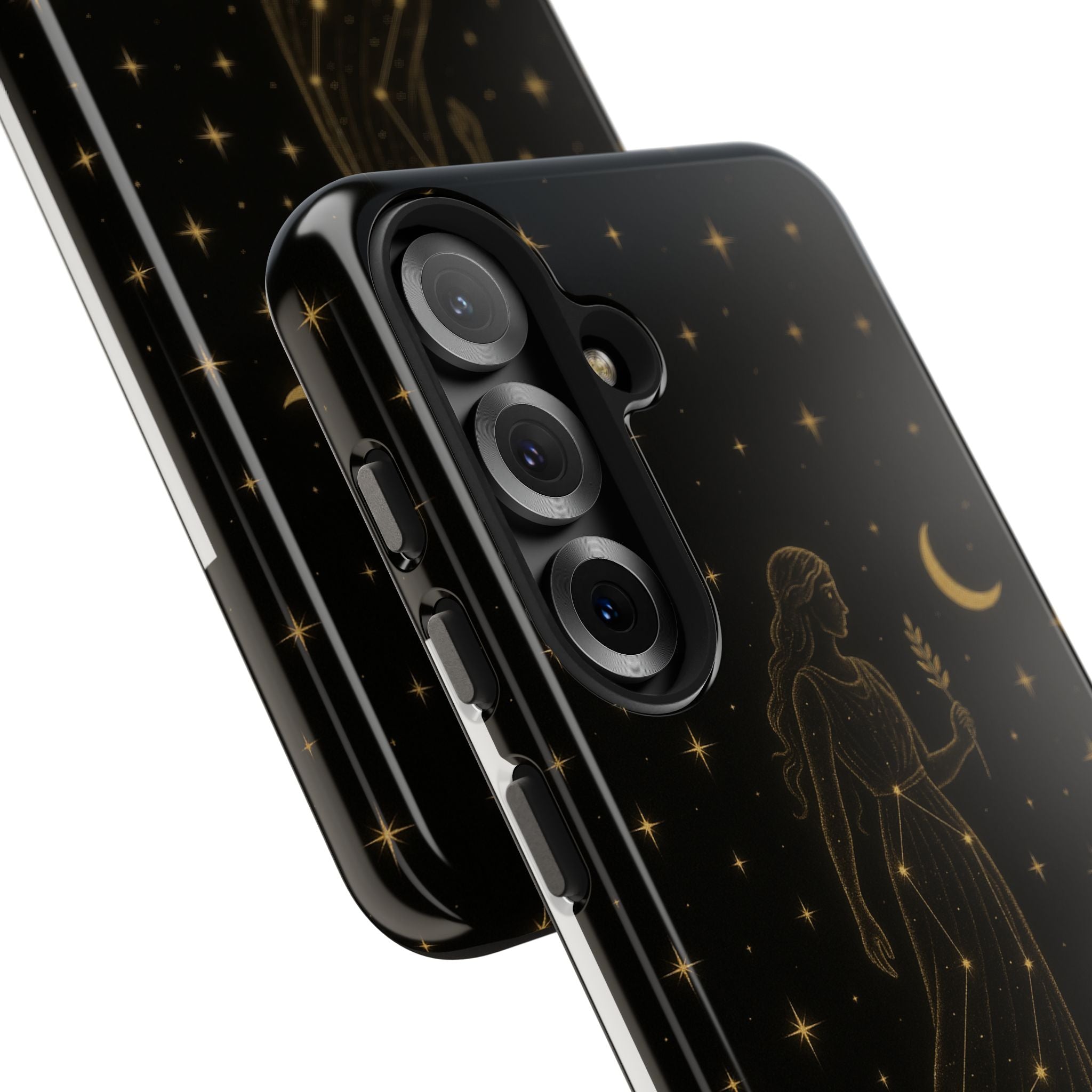 Virgo Tough Phone Case — Gold Constellation Zodiac Design