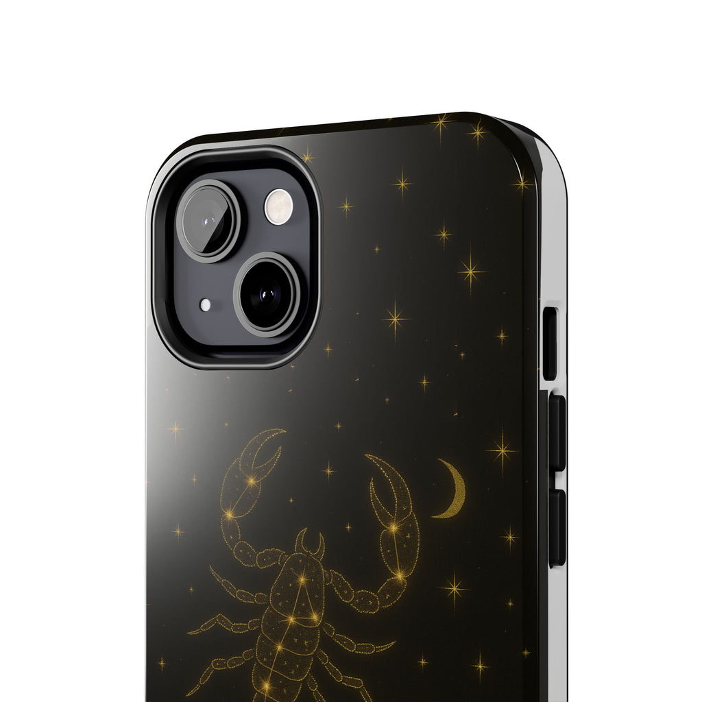 Scorpio Constellation Tough Phone Case — Black & Gold Zodiac Protection