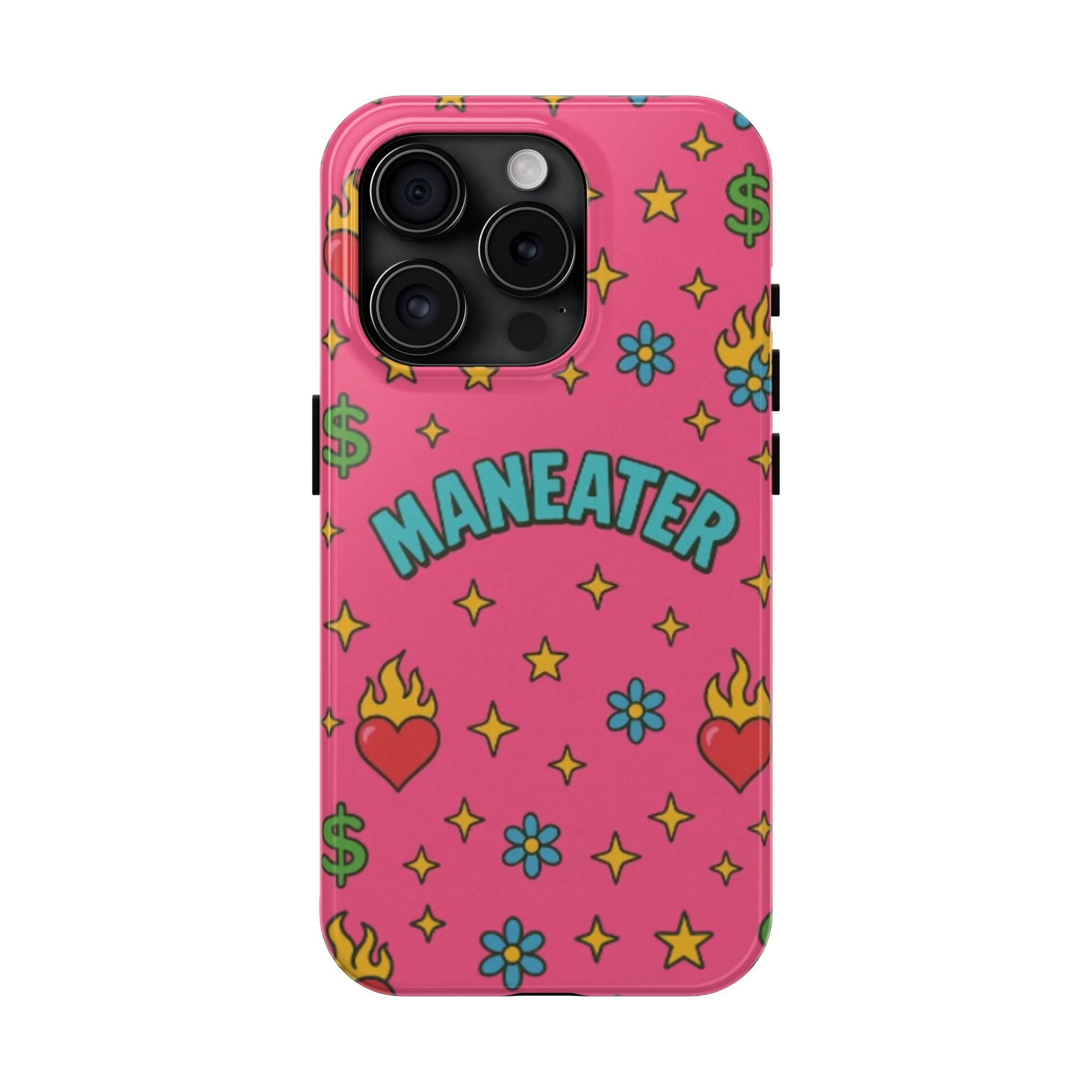 Maneater Flaming Heart Pink Phone Case
