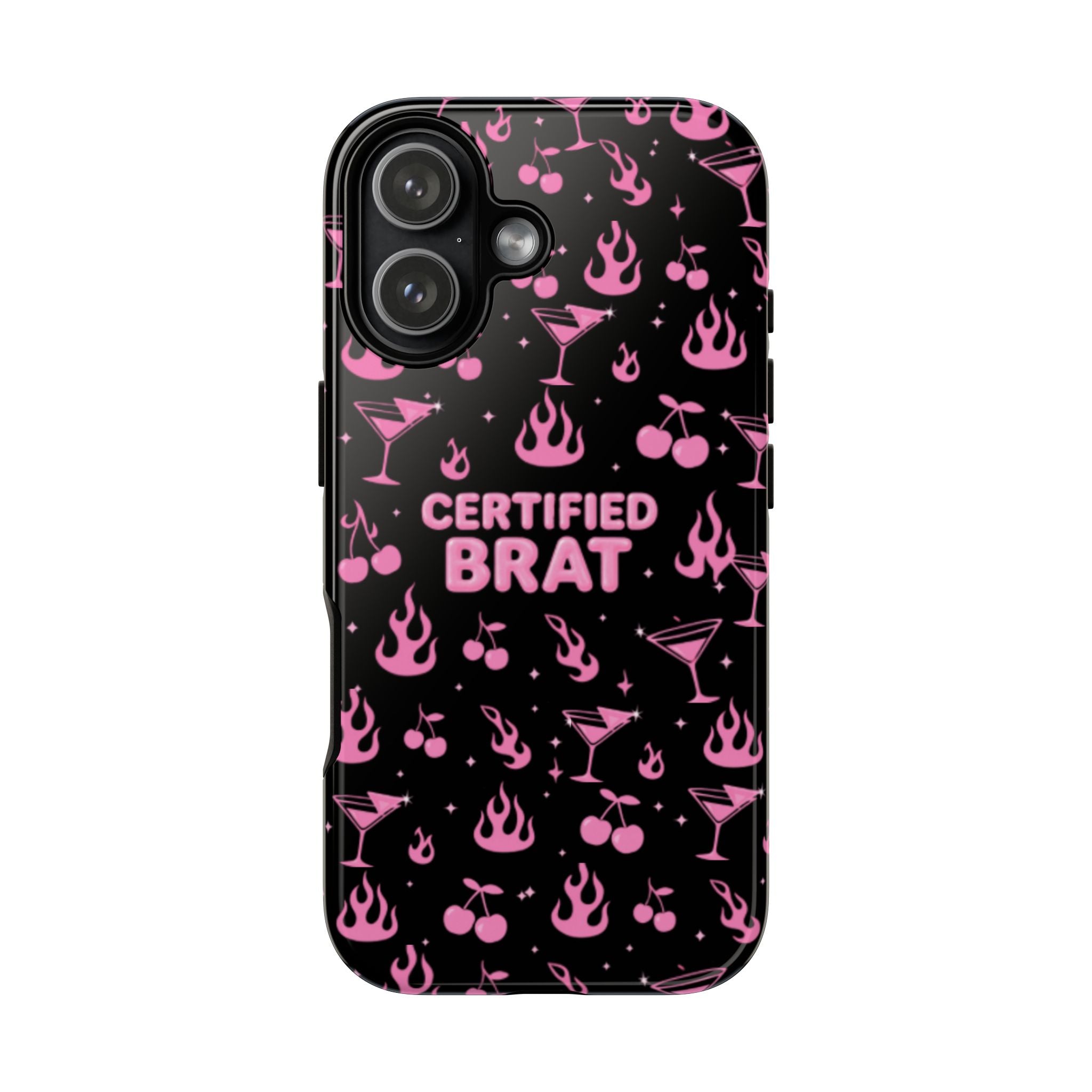 Black Certified Brat Pink Pattern Phone Case