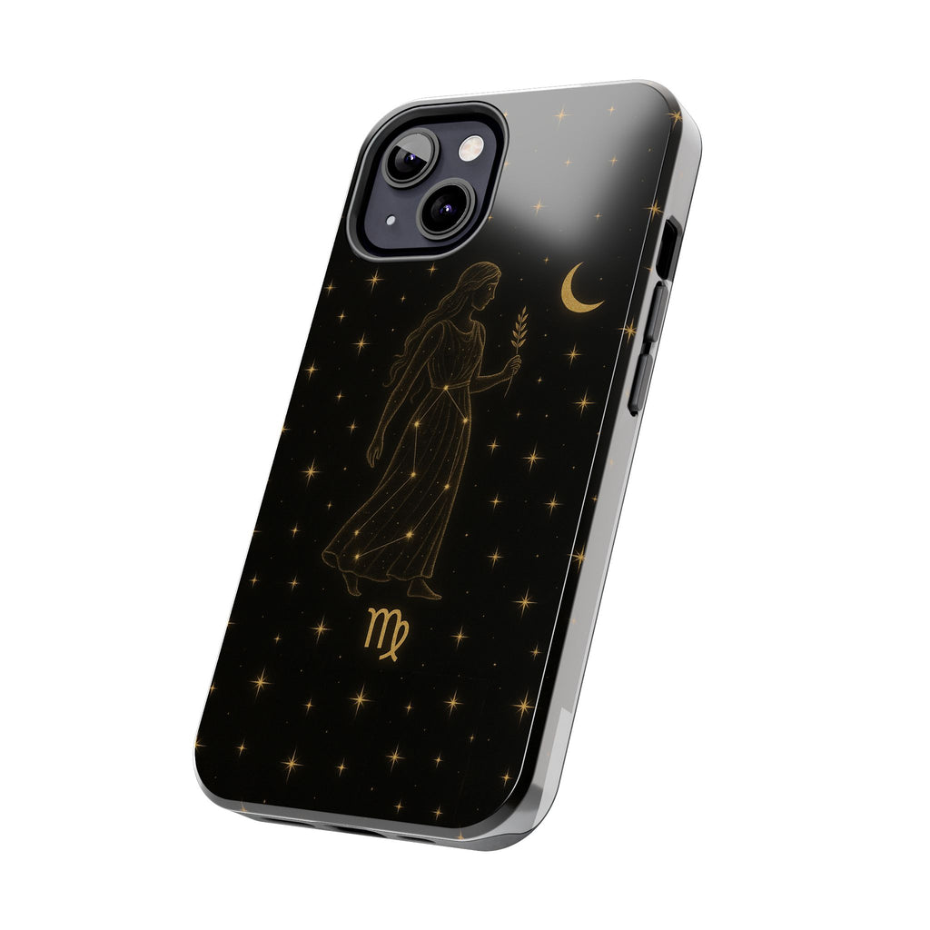 Virgo Tough Phone Case — Gold Constellation Zodiac Design