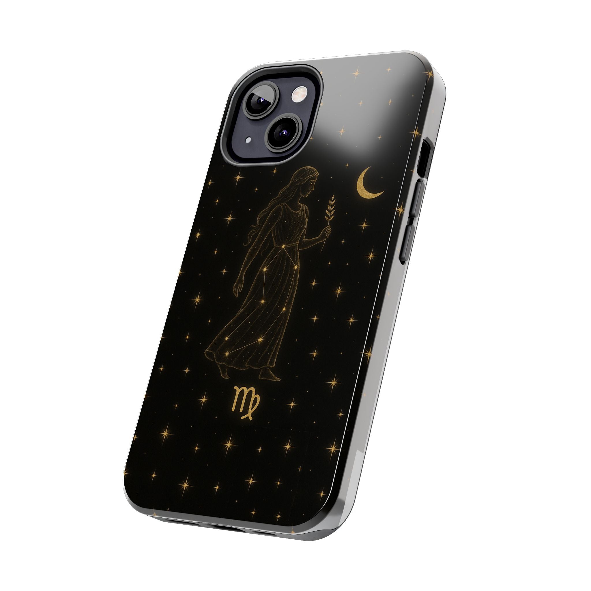 Virgo Tough Phone Case — Gold Constellation Zodiac Design
