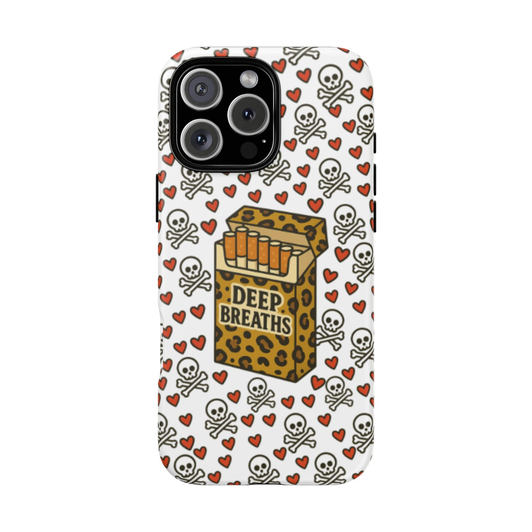 'Deep Breaths' Cigs & Skulls Phone Case