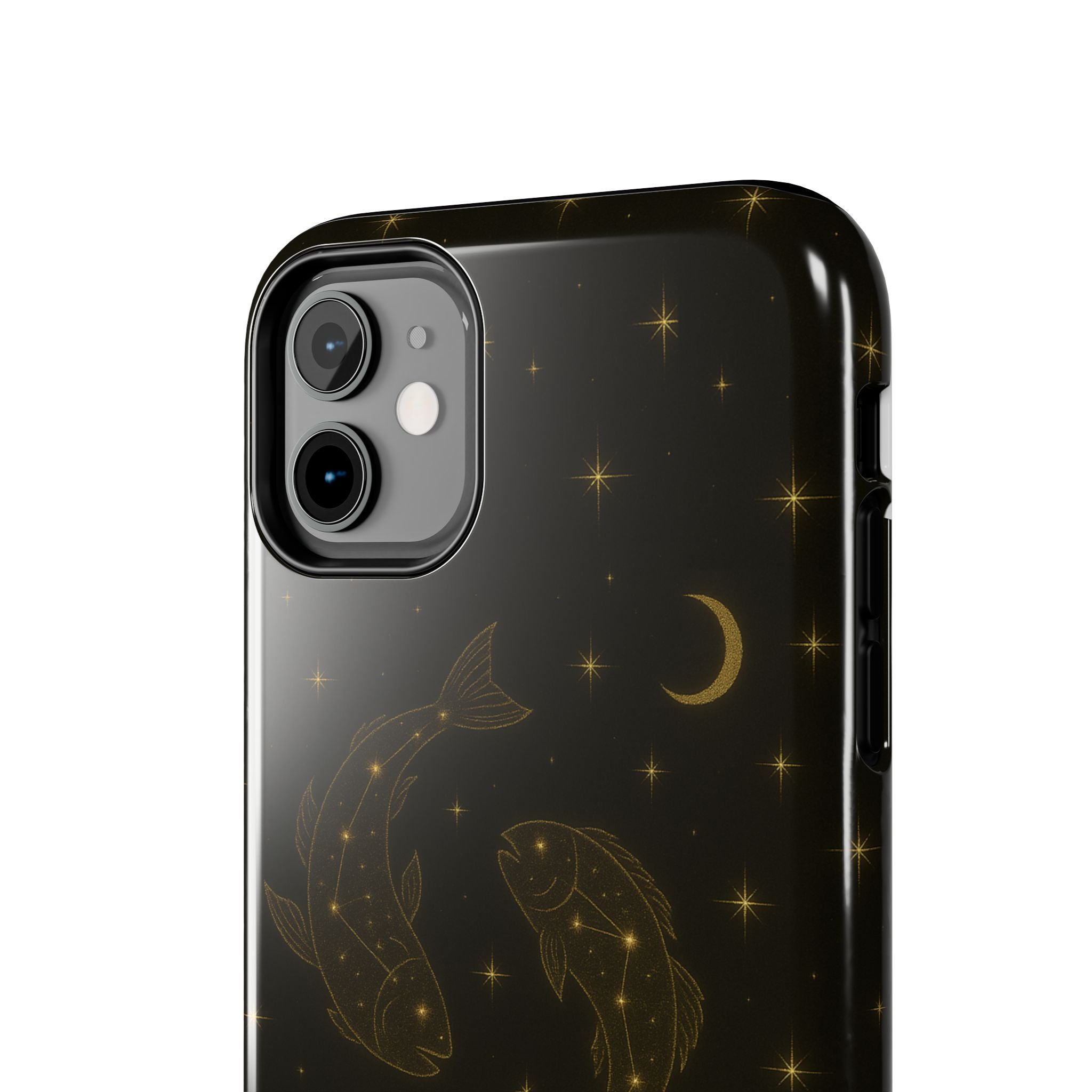 Pisces Zodiac Tough Phone Case — Gold Koi Constellation Design