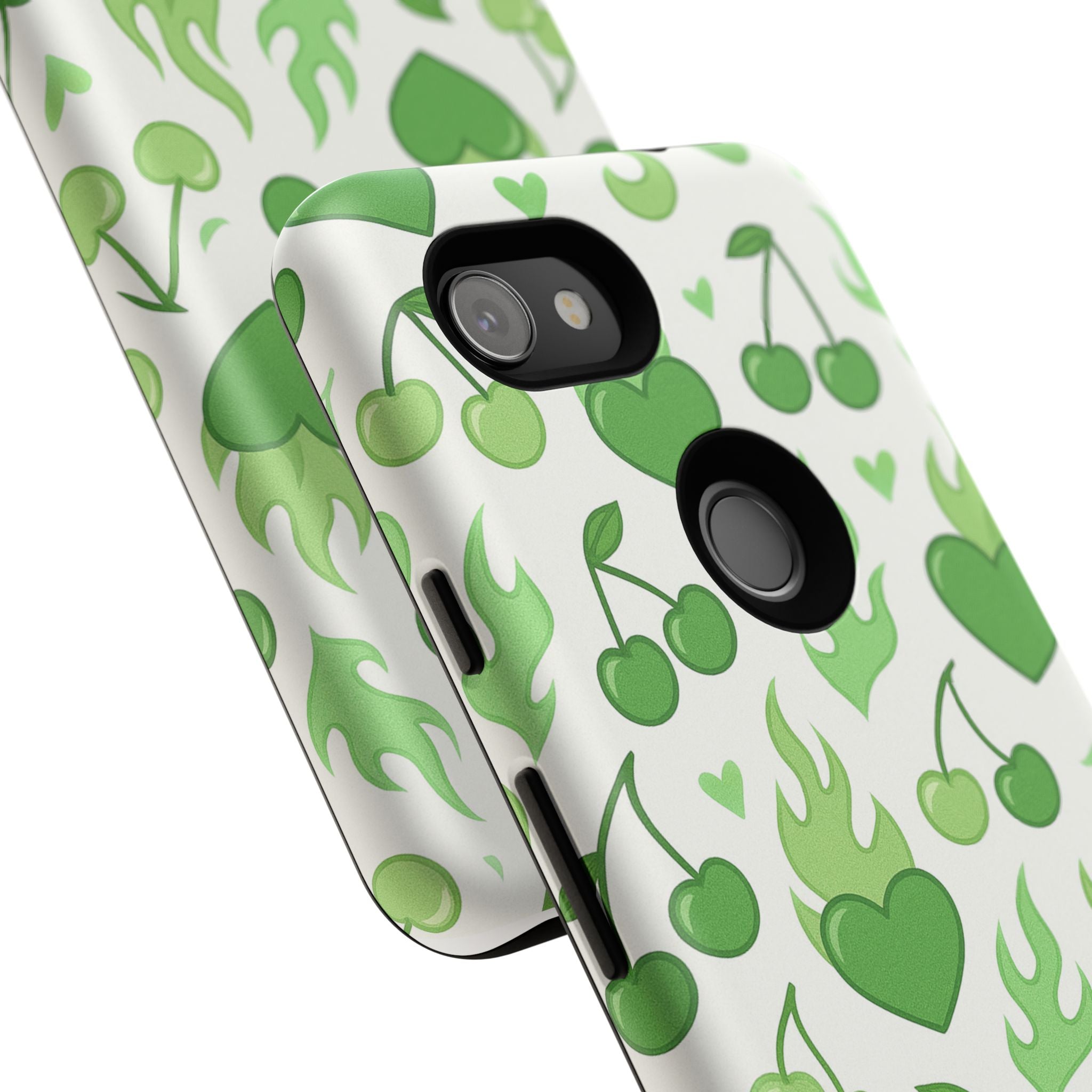 Green Flame Hearts Phone Case