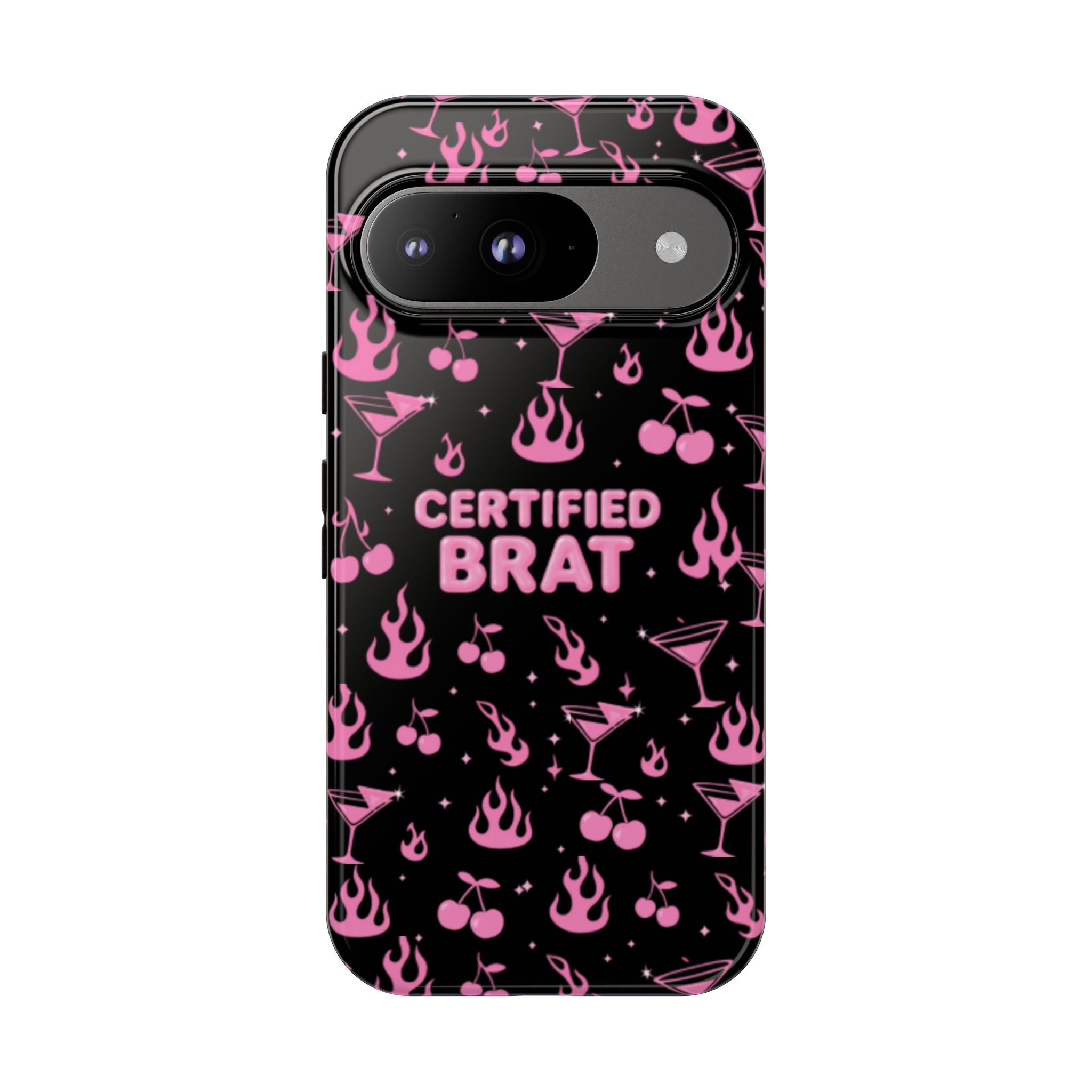 Black Certified Brat Pink Pattern Phone Case