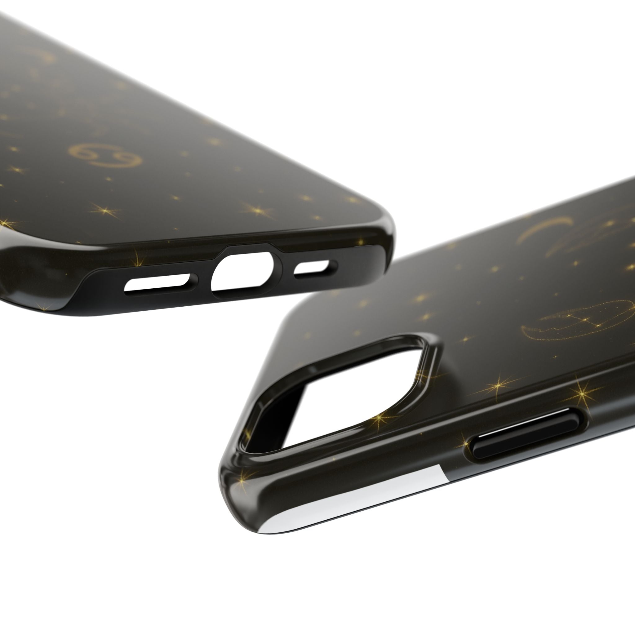 Cancer Zodiac Tough Phone Case — Gold Constellation Crab with Crescent Moon