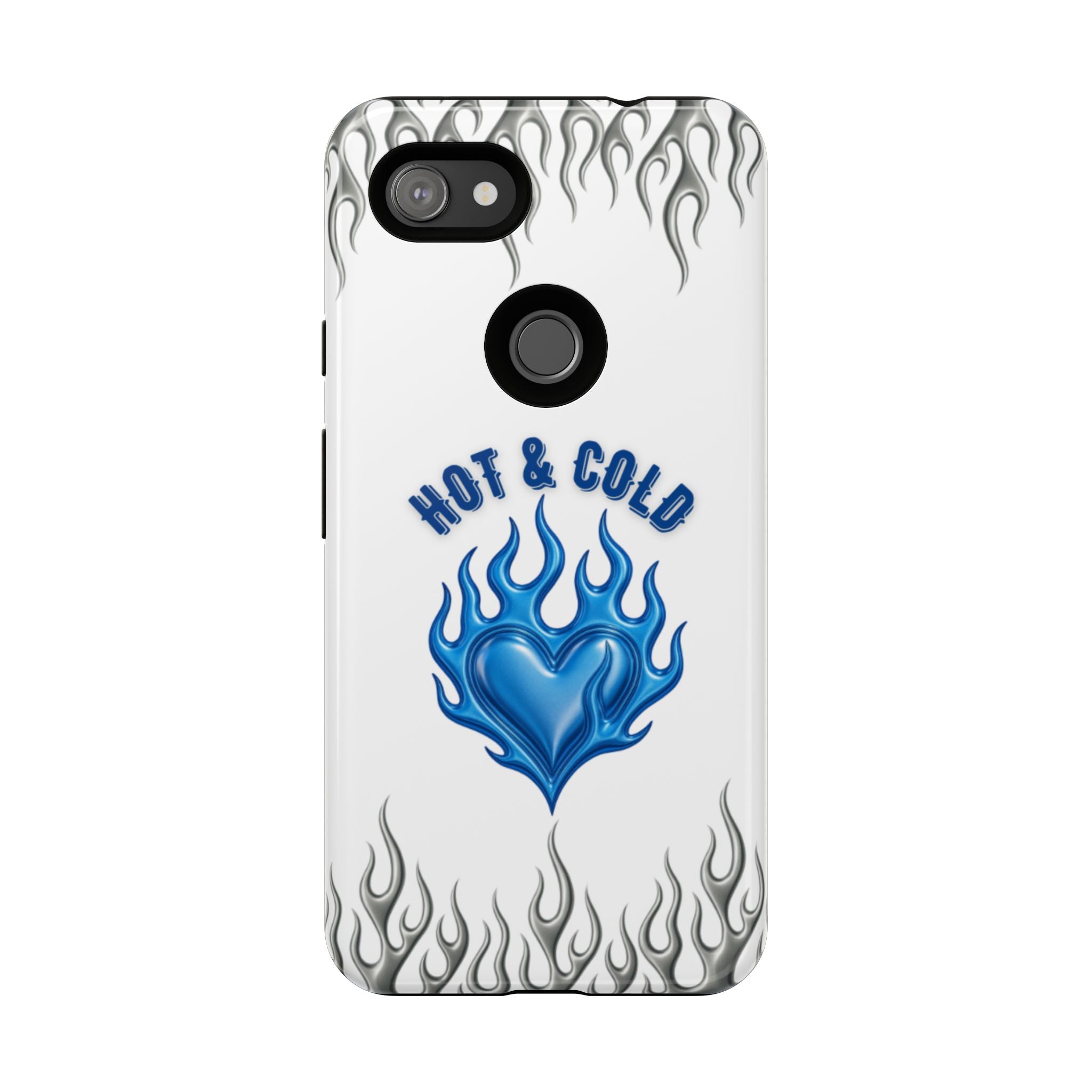 Hot & Cold Blue Flame Heart Phone Case