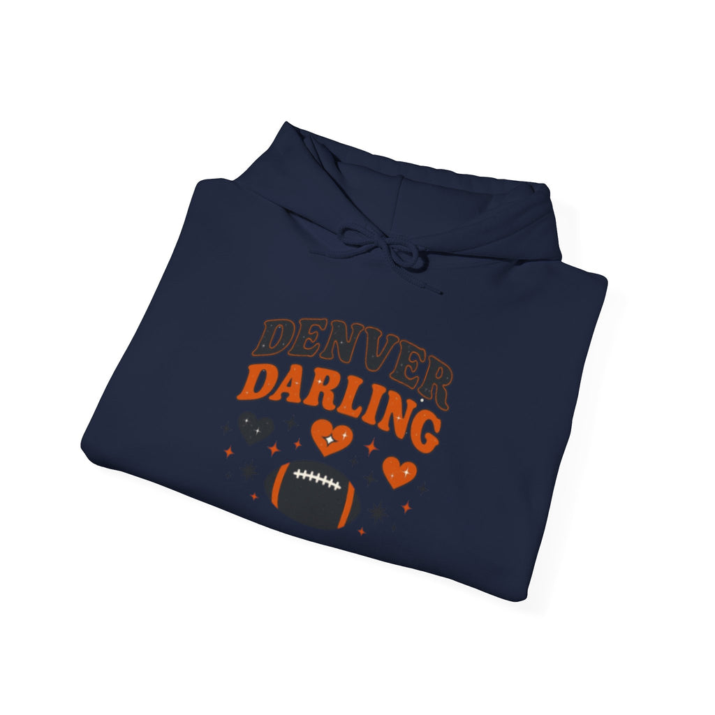 Denver Darling Hoodie — Cute Football Fan Pullover with Hearts