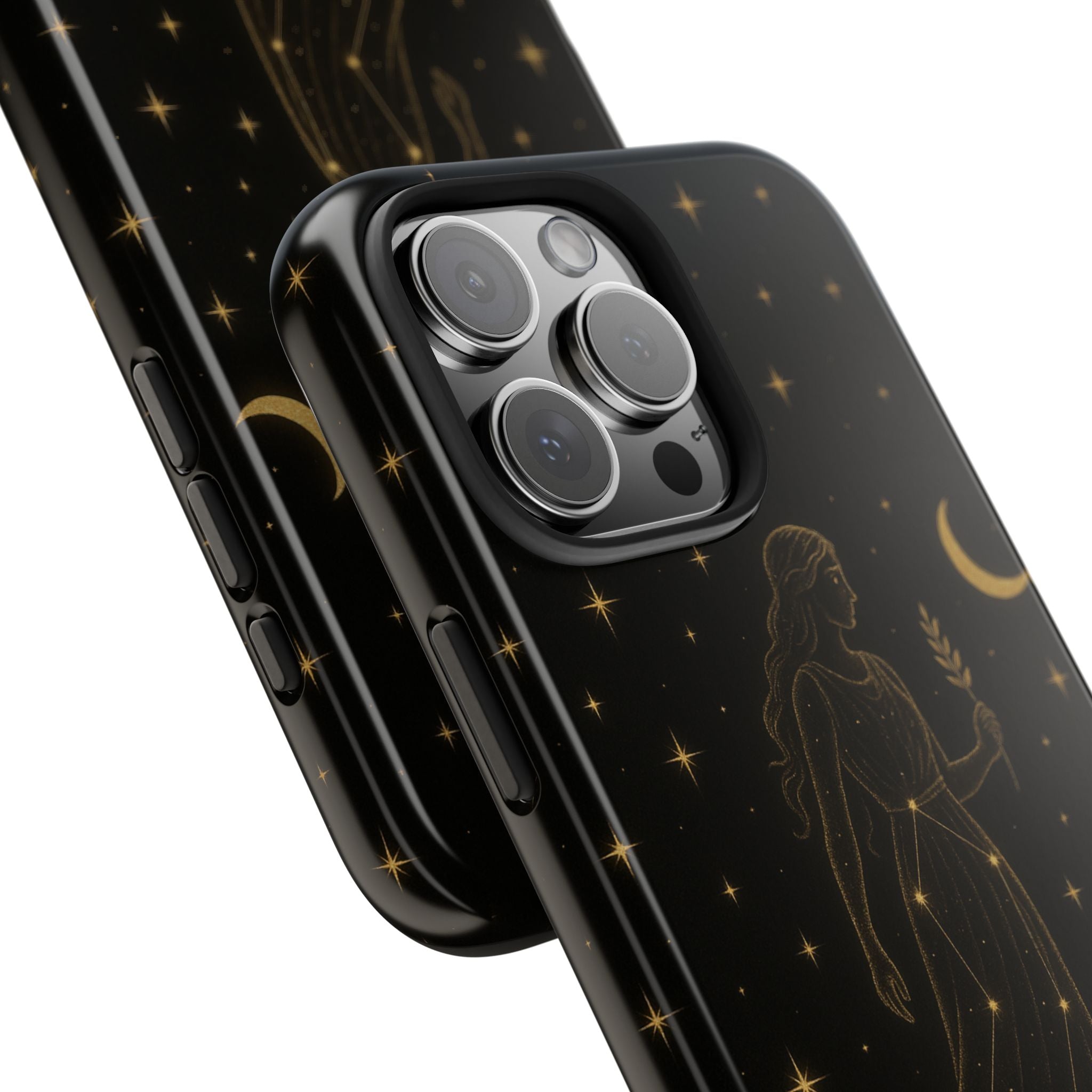 Virgo Tough Phone Case — Gold Constellation Zodiac Design
