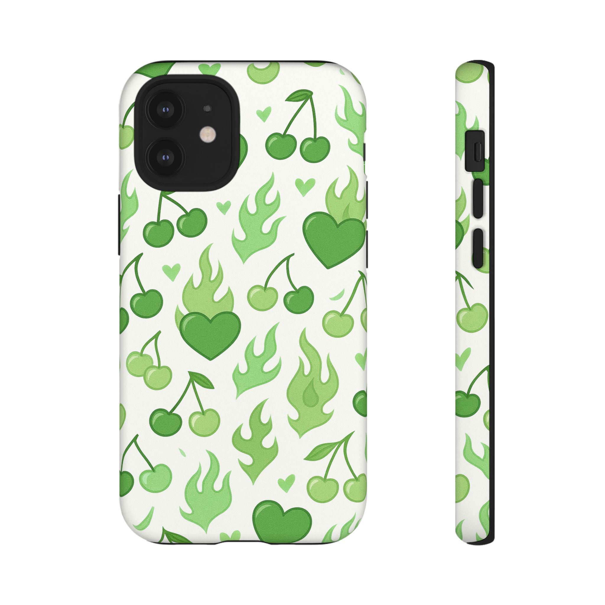 Green Flame Hearts Phone Case
