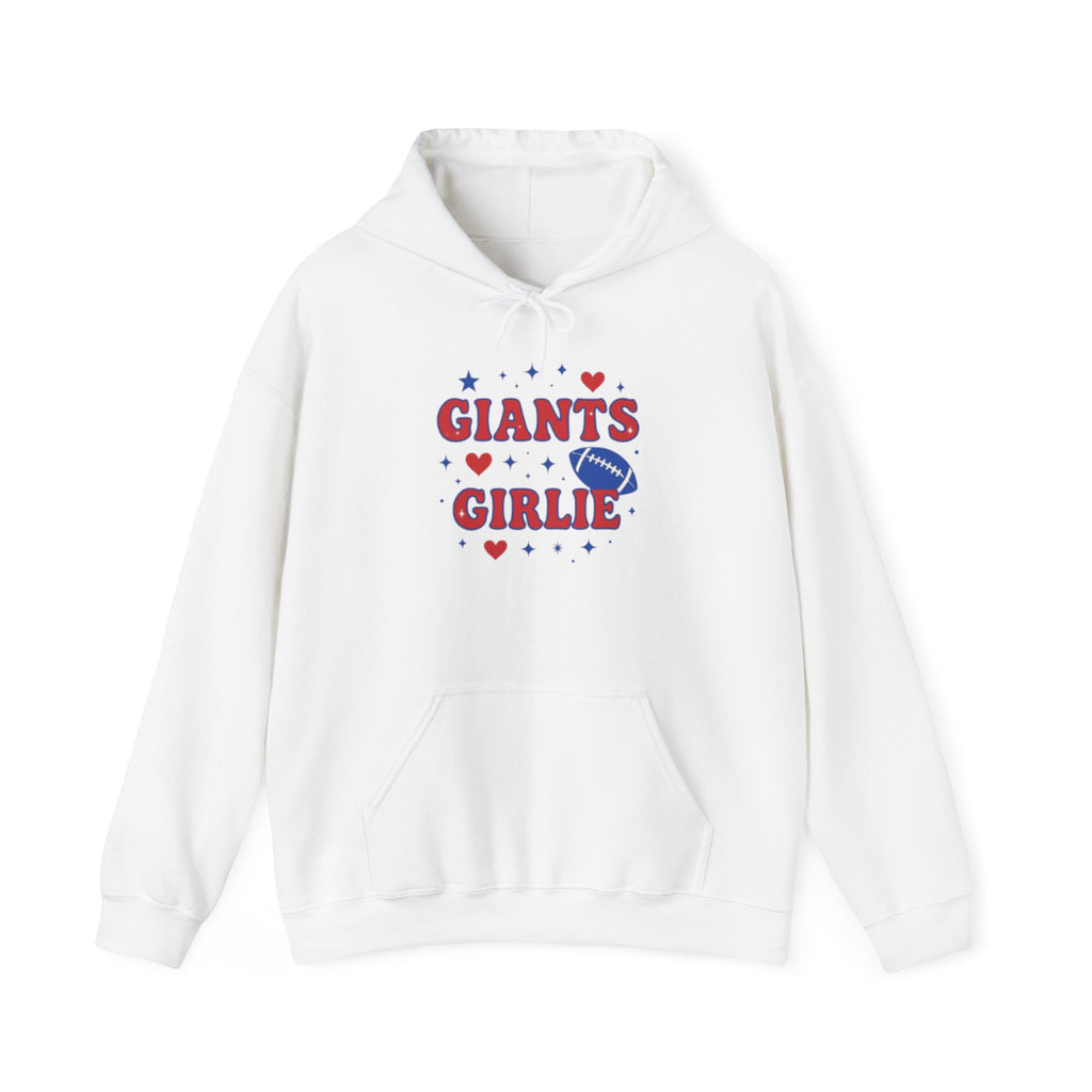 NY Football Red and Blue Girlie Hoodie - Cute Football Fan Pullover for Women & Girls