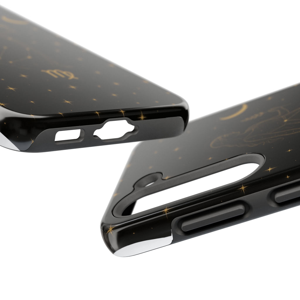 Virgo Tough Phone Case — Gold Constellation Zodiac Design