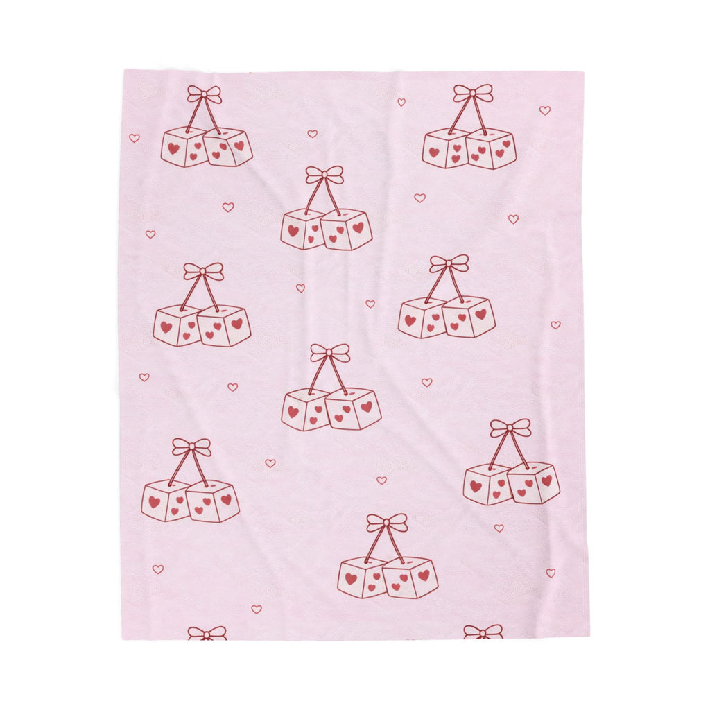 Heart Cherry Dice Plush Blanket
