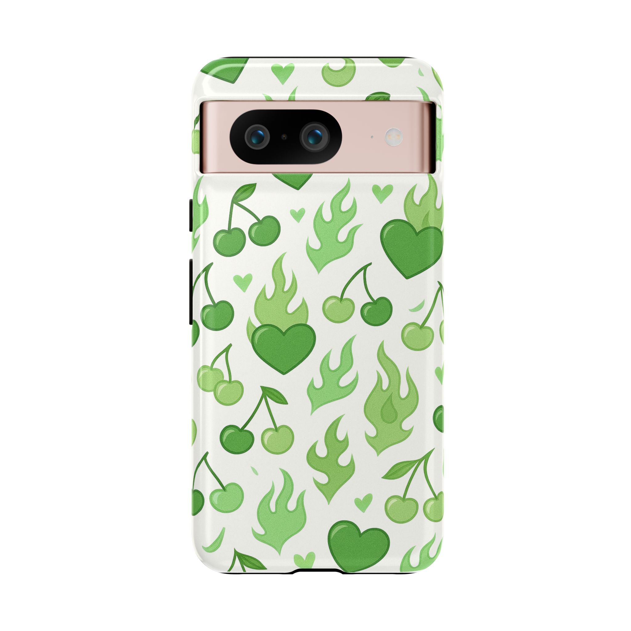 Green Flame Hearts Phone Case