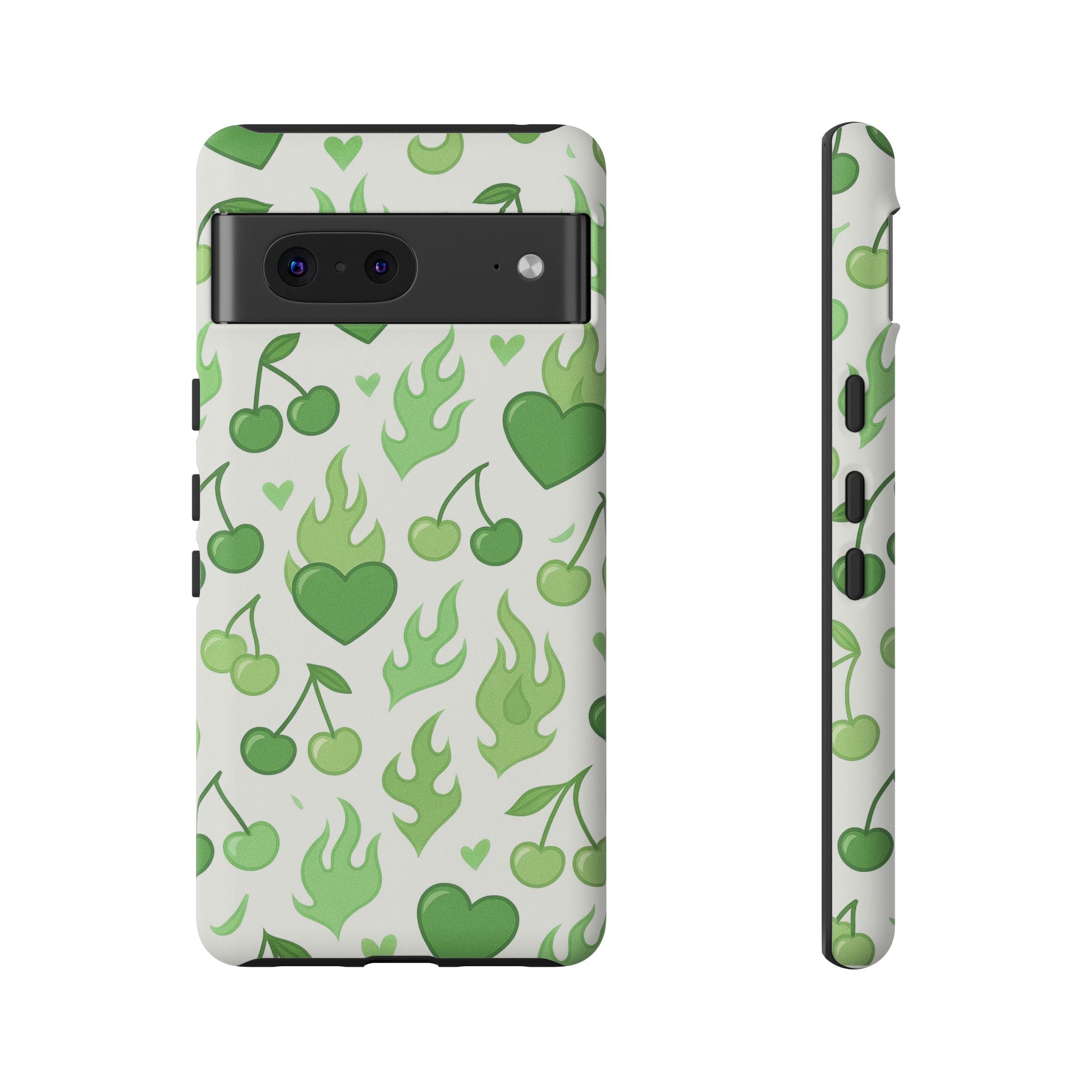 Green Flame Hearts Phone Case