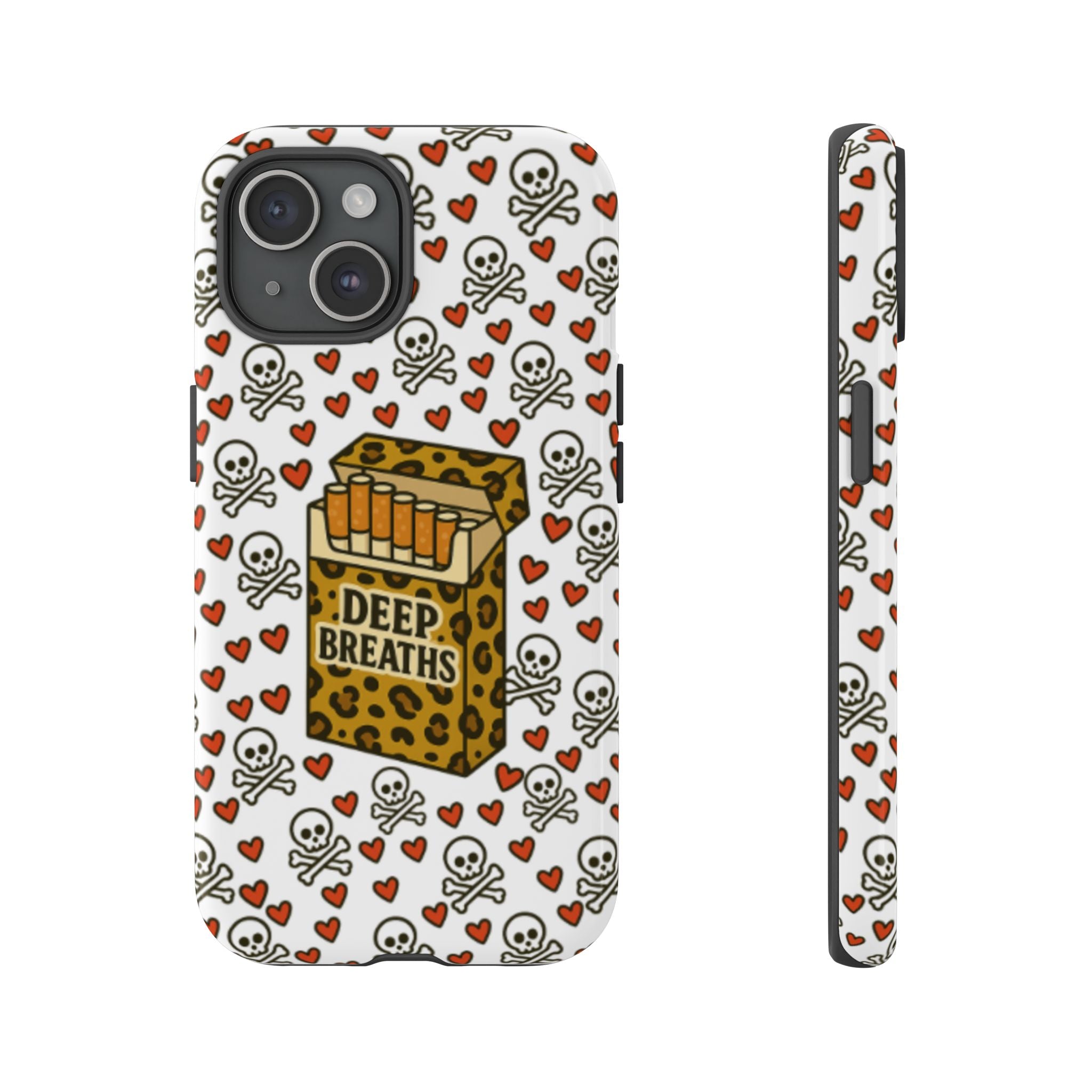 'Deep Breaths' Cigs & Skulls Phone Case