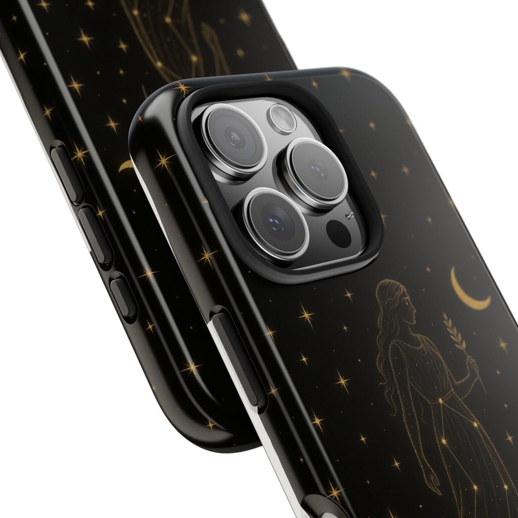 Virgo Tough Phone Case — Gold Constellation Zodiac Design