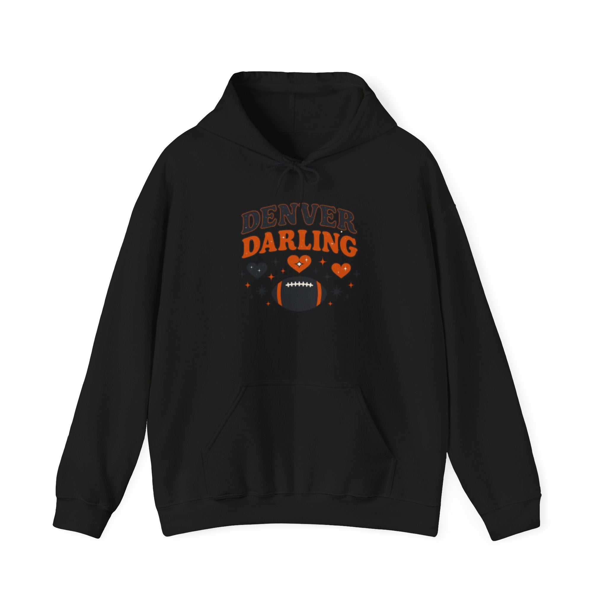 Denver Darling Hoodie — Cute Football Fan Pullover with Hearts