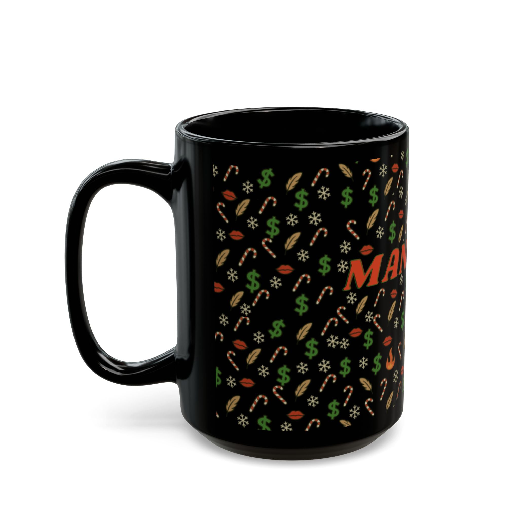 Christmas Maneater Black Coffee Mug — 11oz & 15oz