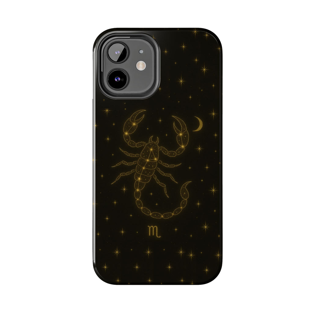 Scorpio Constellation Tough Phone Case — Black & Gold Zodiac Protection