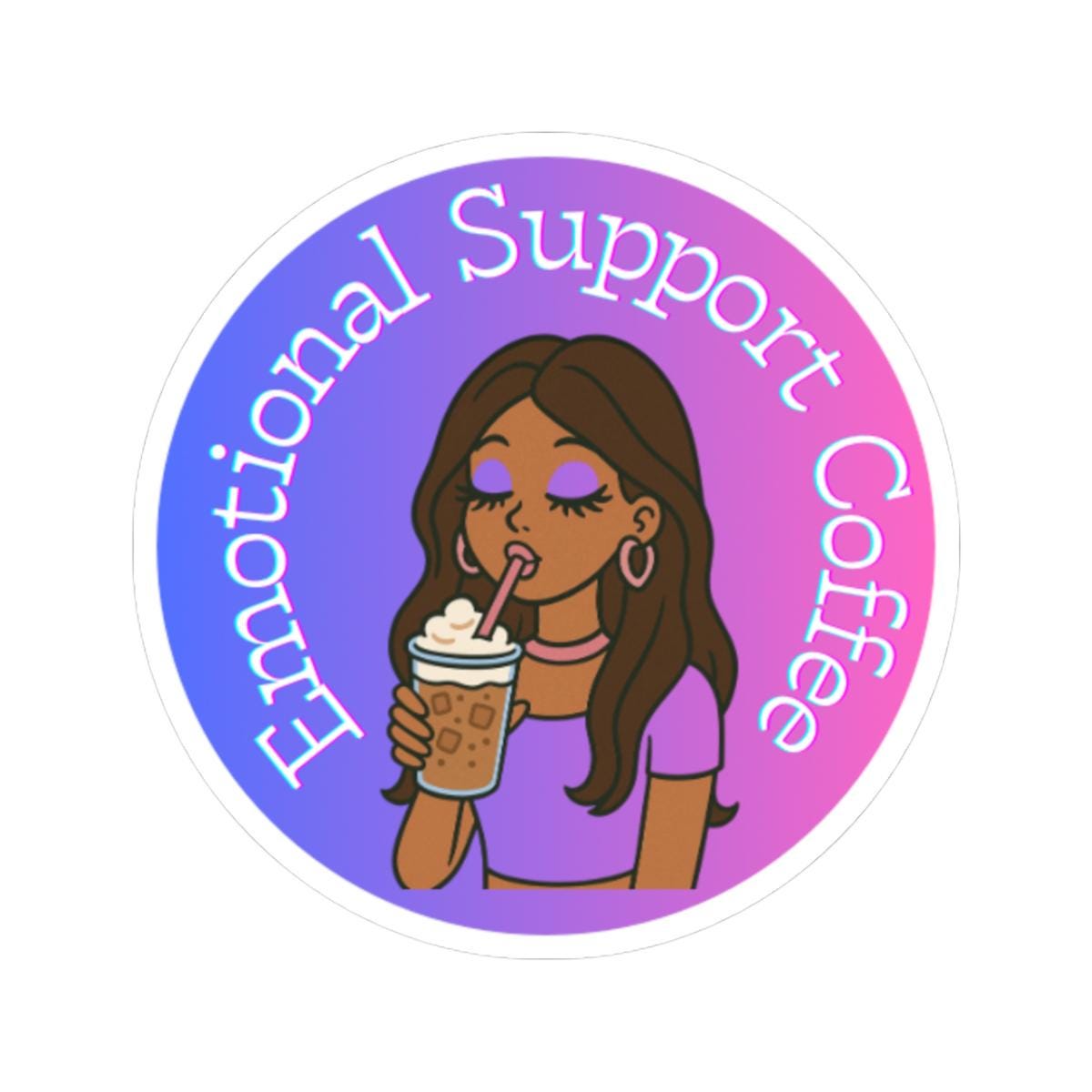Emotional Support Coffee Kiss-Cut Stickers | Latte Lover Sticker