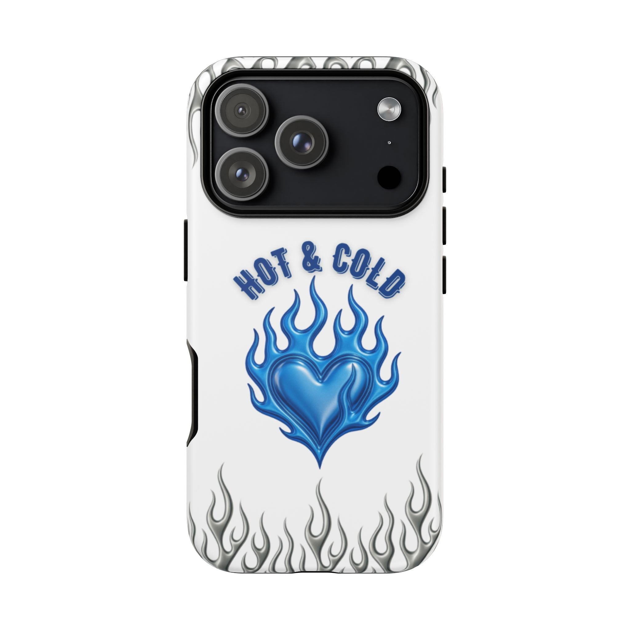 Hot & Cold Blue Flame Heart Phone Case