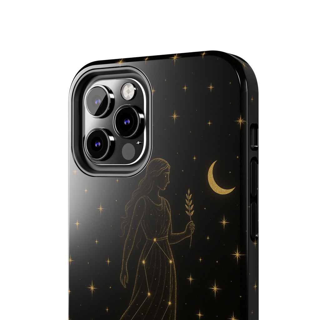 Virgo Tough Phone Case — Gold Constellation Zodiac Design