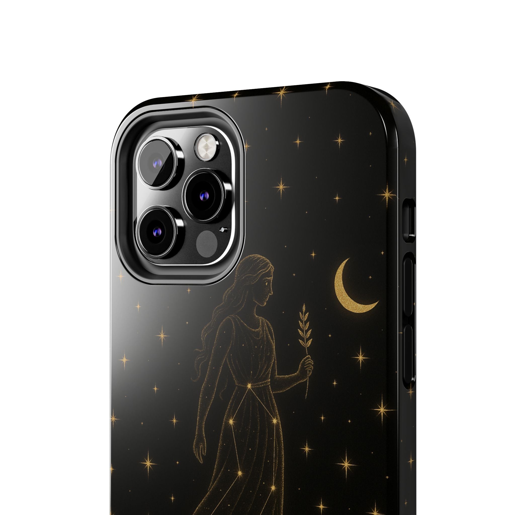 Virgo Tough Phone Case — Gold Constellation Zodiac Design