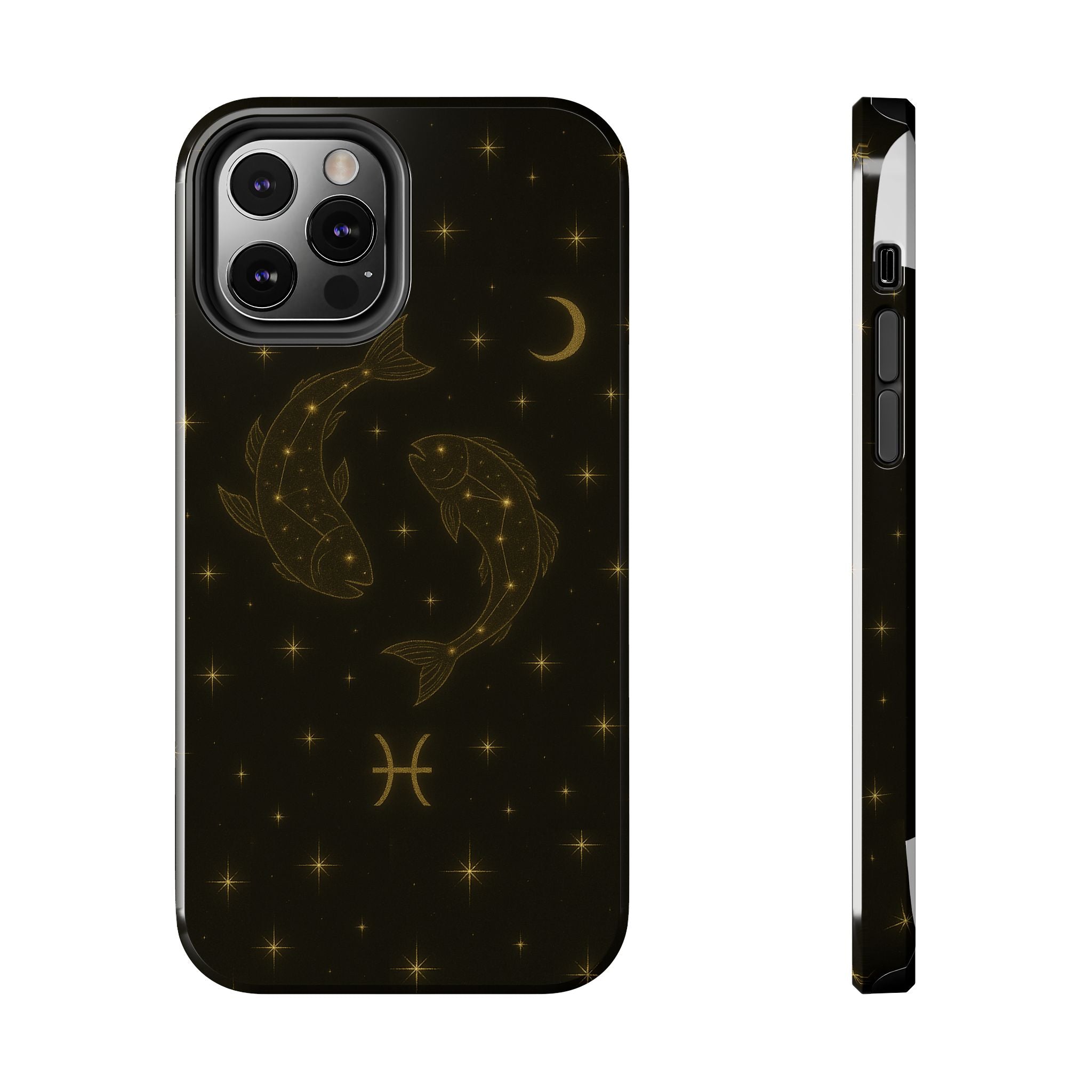 Pisces Zodiac Tough Phone Case — Gold Koi Constellation Design