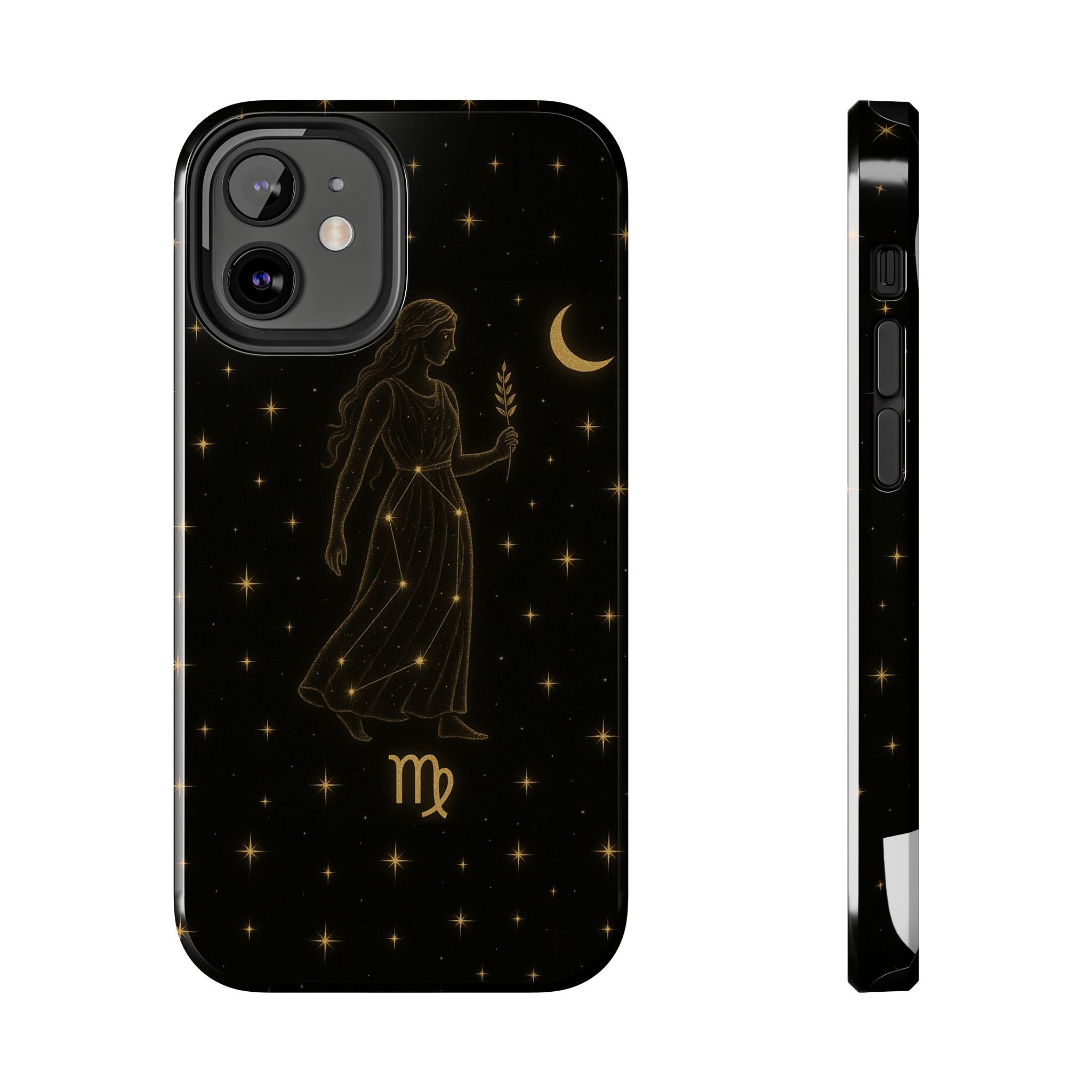Virgo Tough Phone Case — Gold Constellation Zodiac Design