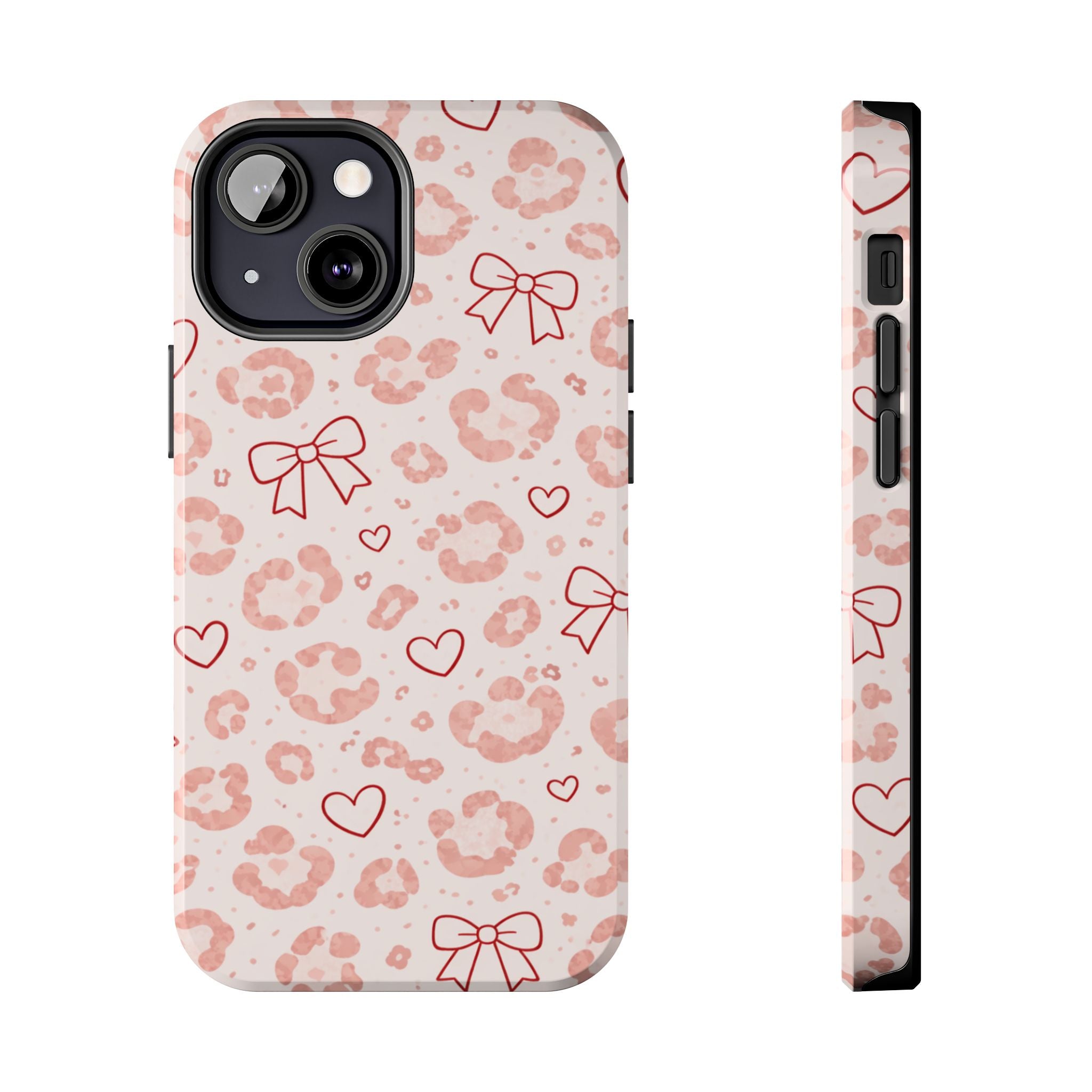 Pink Leopard, Hearts & Bows Phone Case