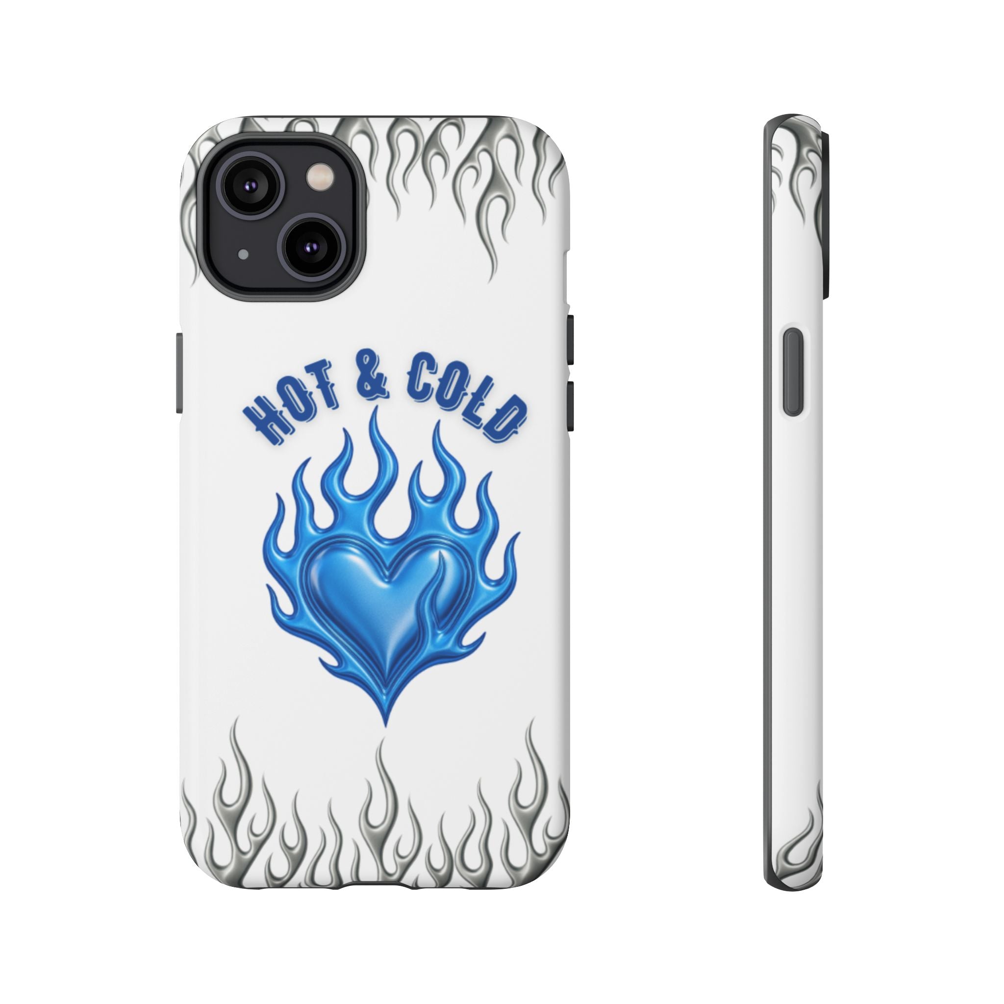 Hot & Cold Blue Flame Heart Phone Case