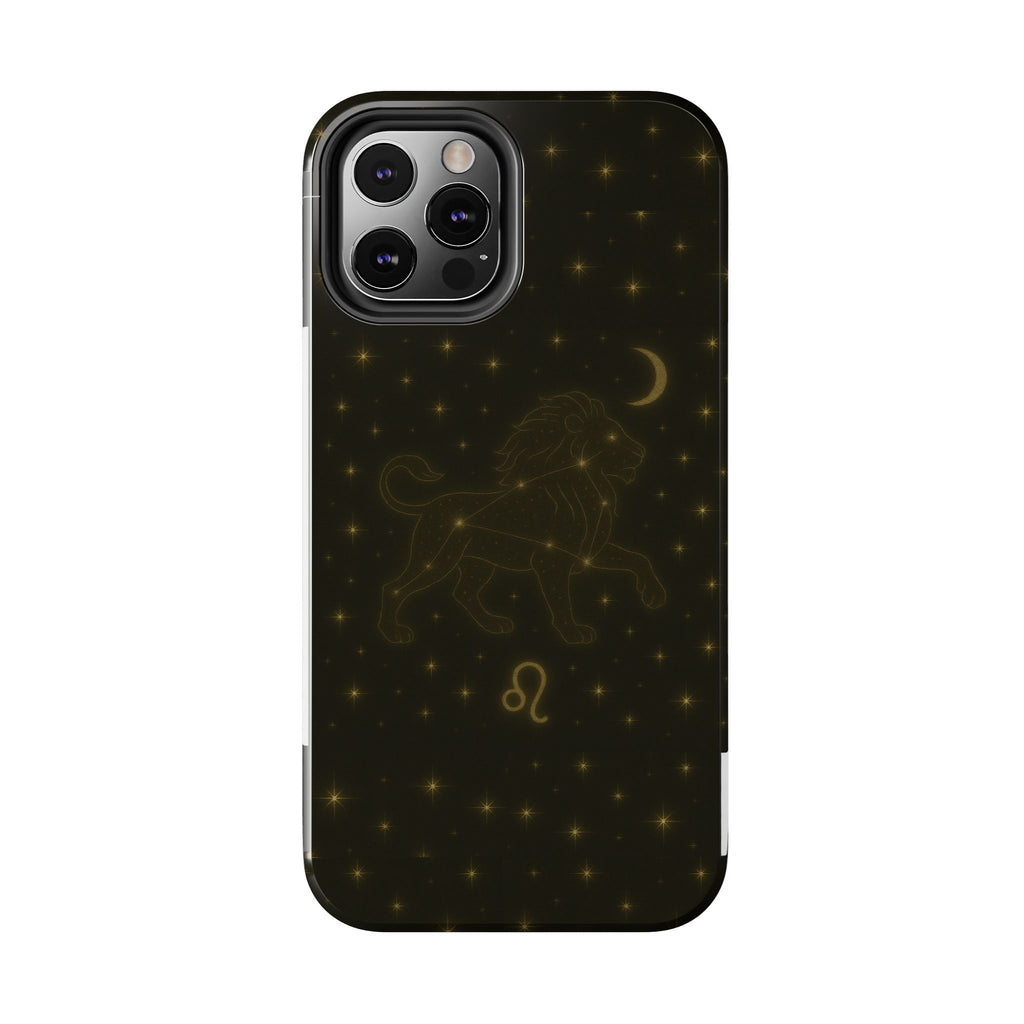 Leo Constellation Tough Phone Case — Zodiac Lion Design with Moon & Stars