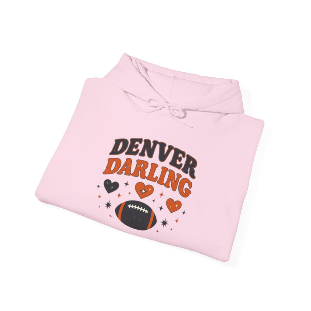 Denver Darling Hoodie — Cute Football Fan Pullover with Hearts