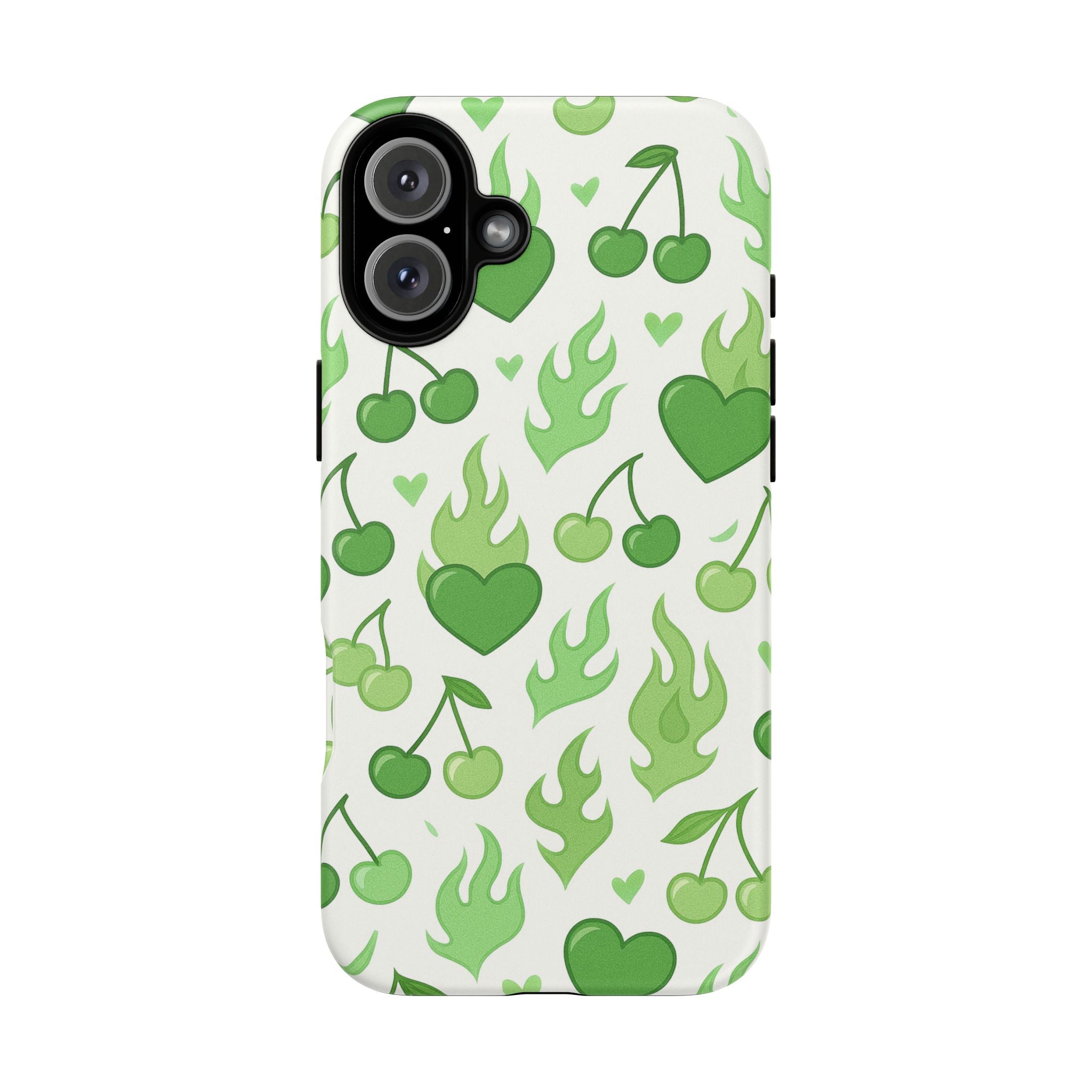 Green Flame Hearts Phone Case