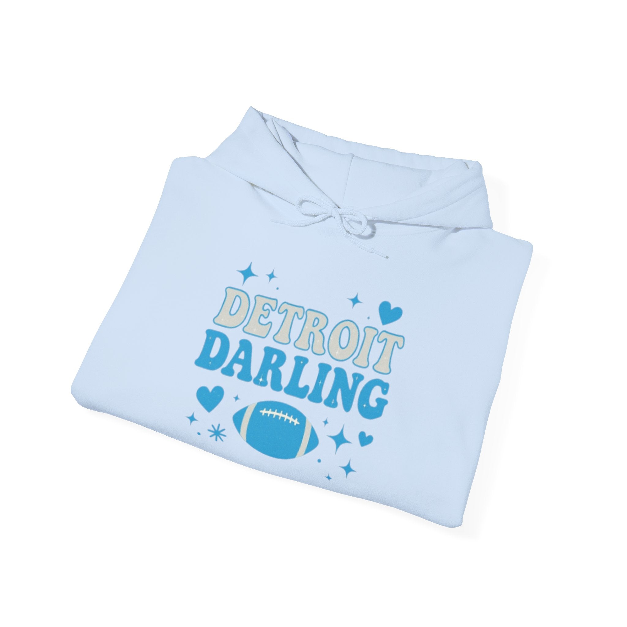 Detroit Darling Hoodie — Cute Blue Football Girlie Fan Pullover