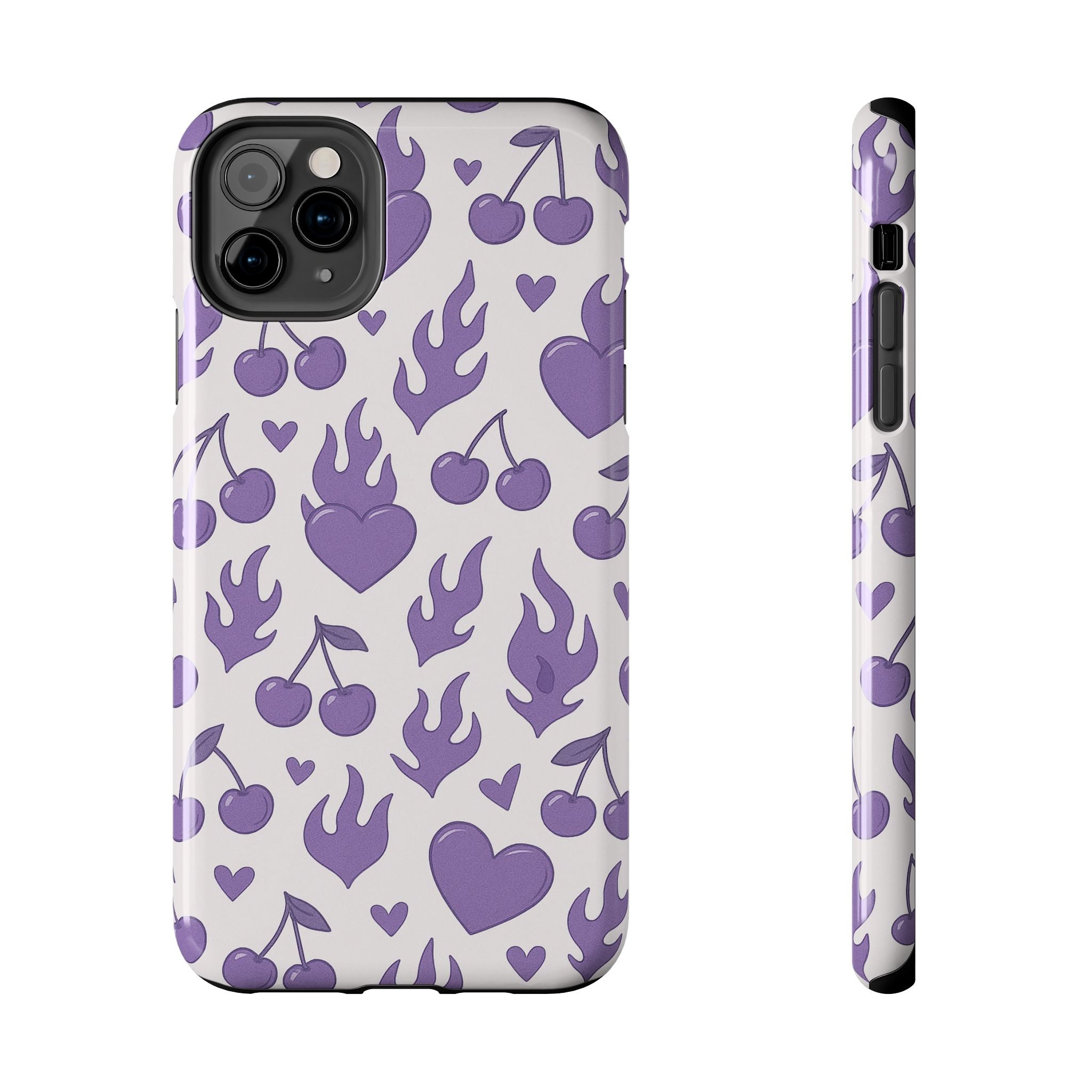 Purple Flaming Heart Phone Case