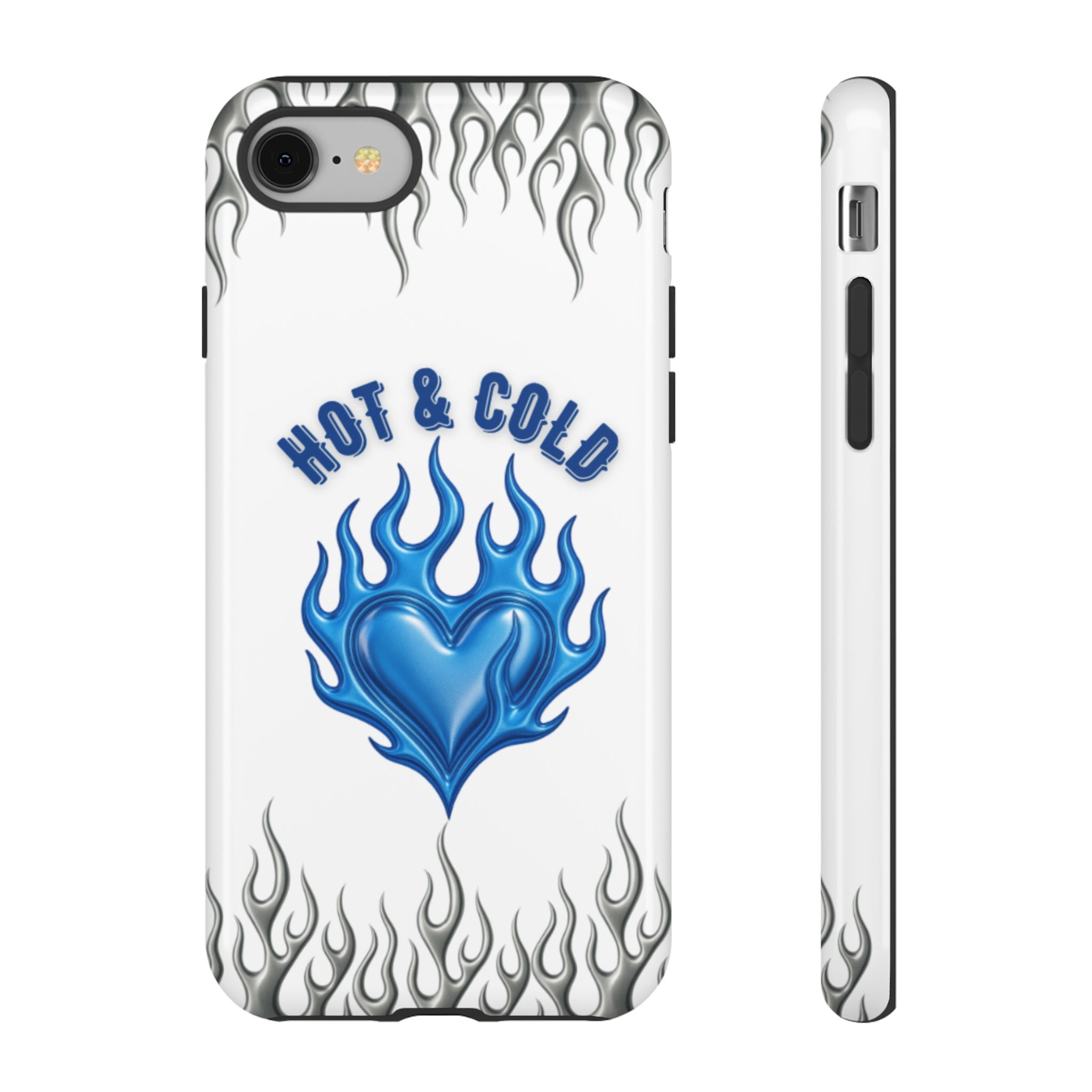 Hot & Cold Blue Flame Heart Phone Case