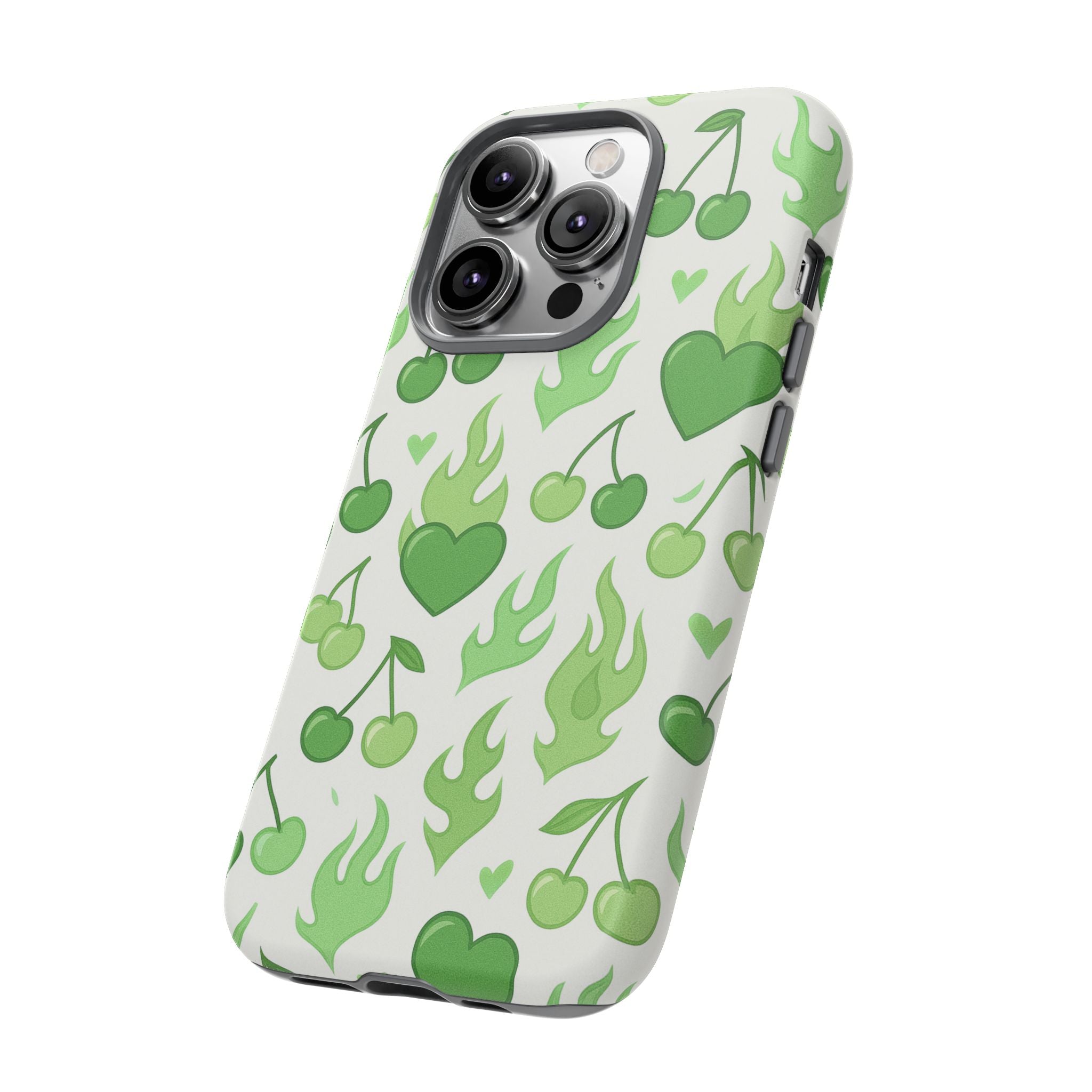 Green Flame Hearts Phone Case