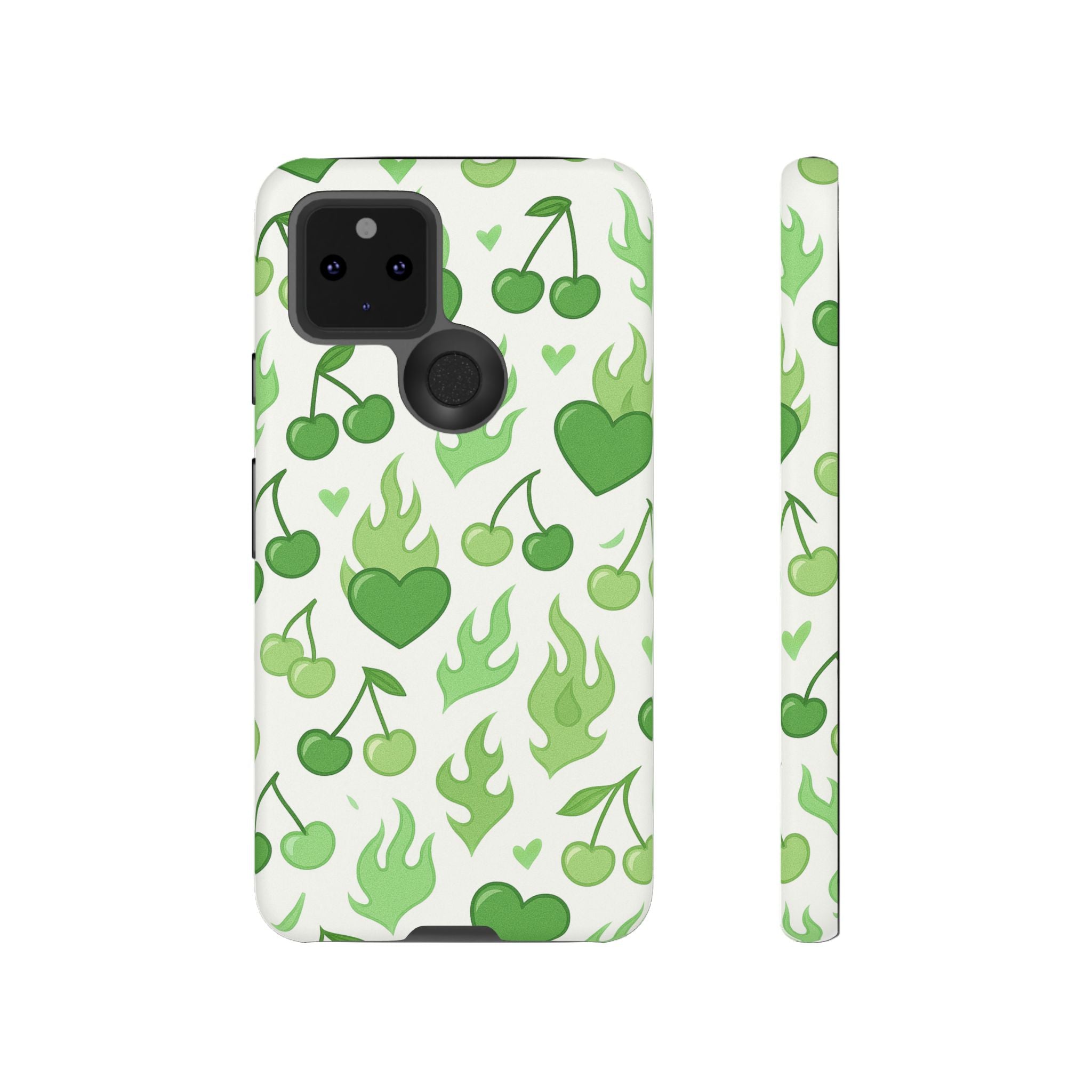 Green Flame Hearts Phone Case
