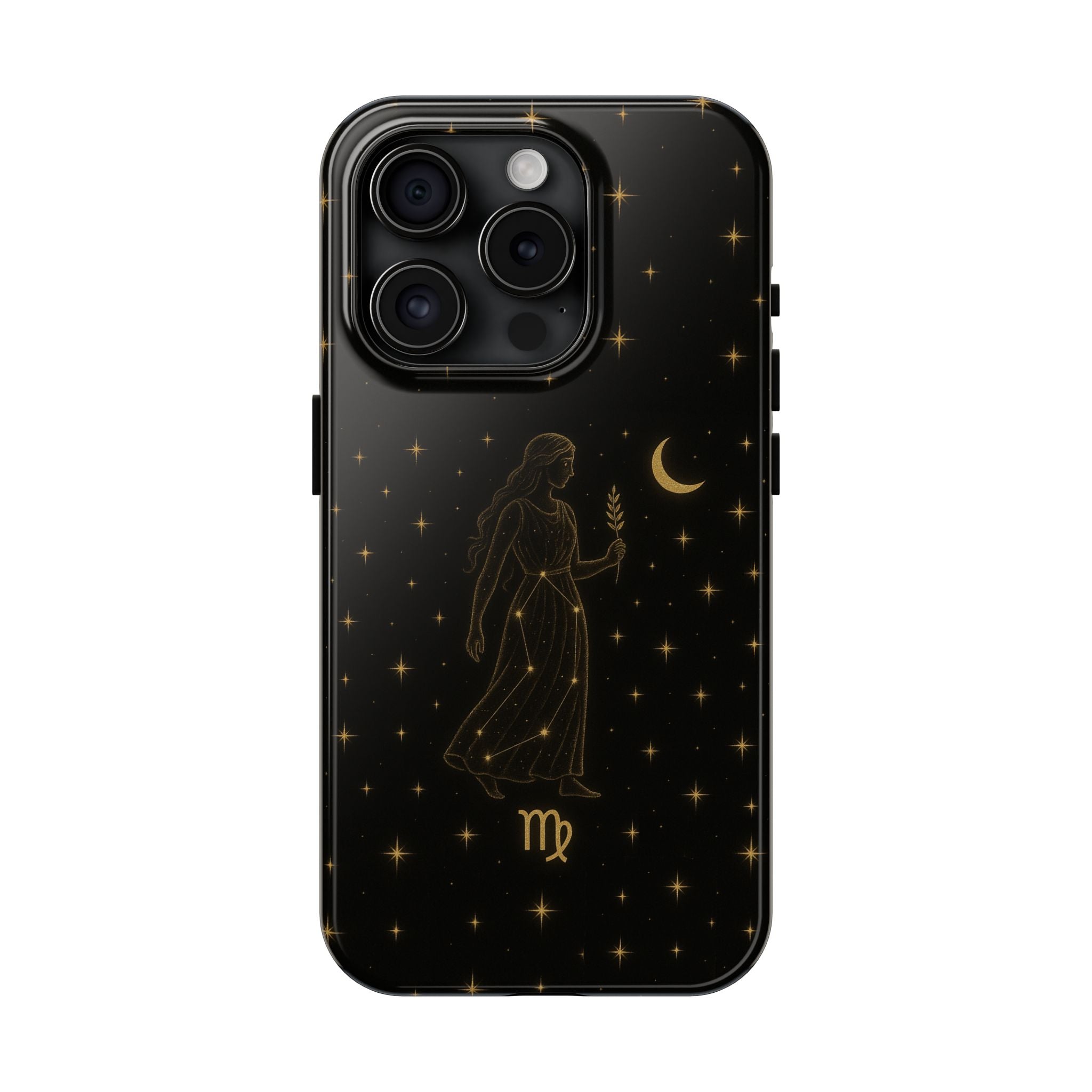 Virgo Tough Phone Case — Gold Constellation Zodiac Design