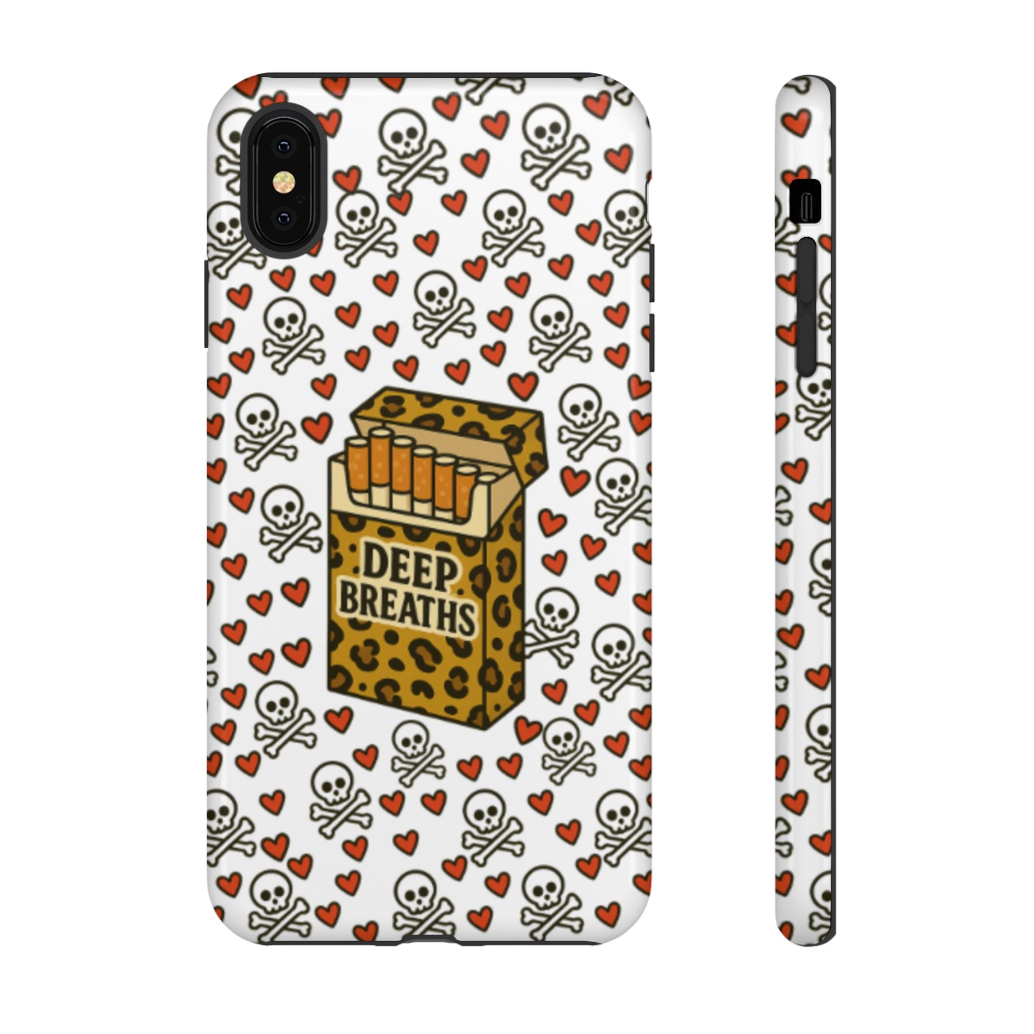 'Deep Breaths' Cigs & Skulls Phone Case