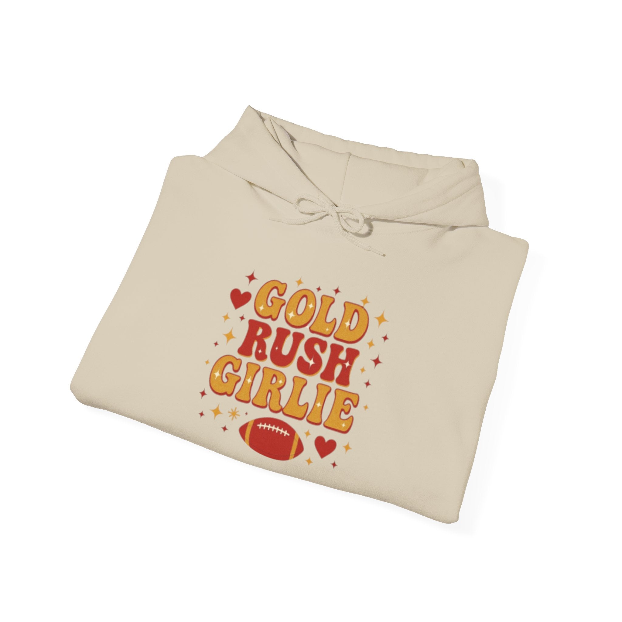 Gold Rush Girlie Football Themed Hoodie