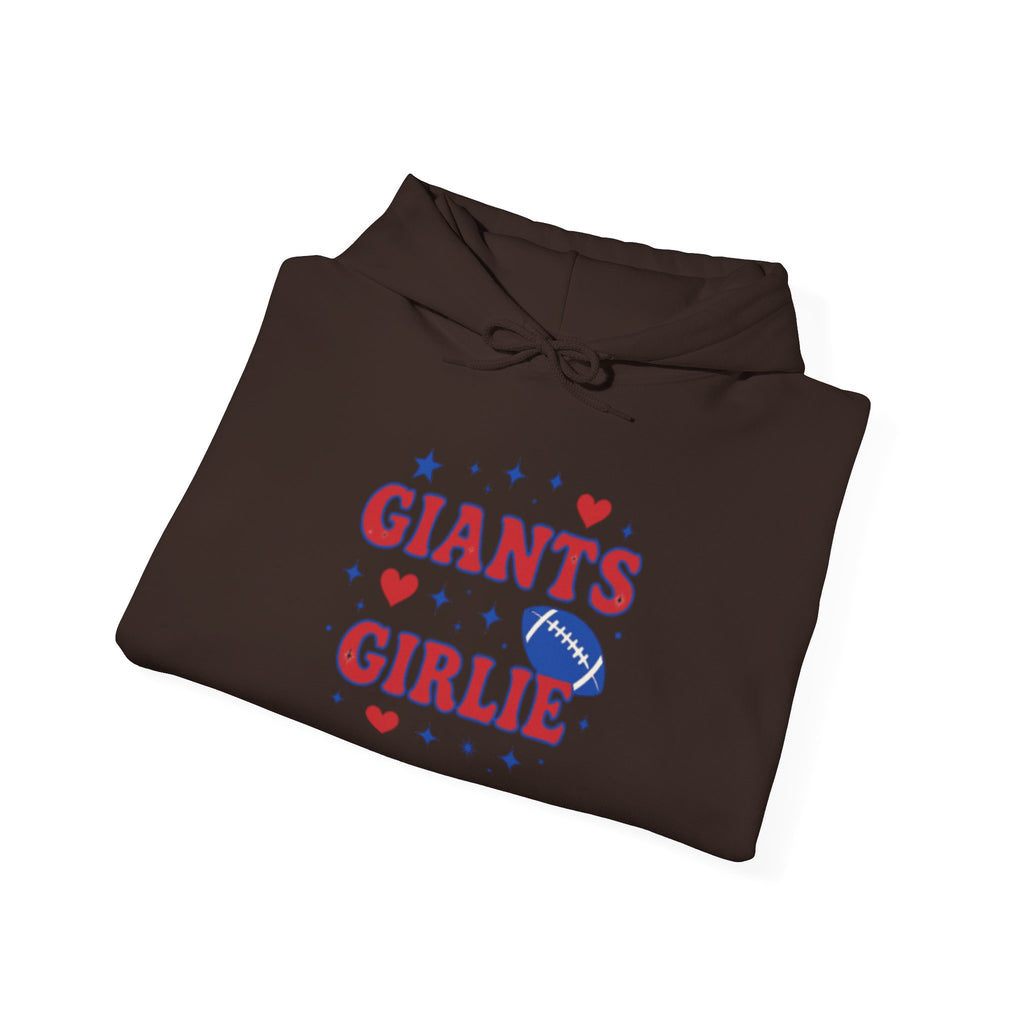 NY Football Red and Blue Girlie Hoodie - Cute Football Fan Pullover for Women & Girls