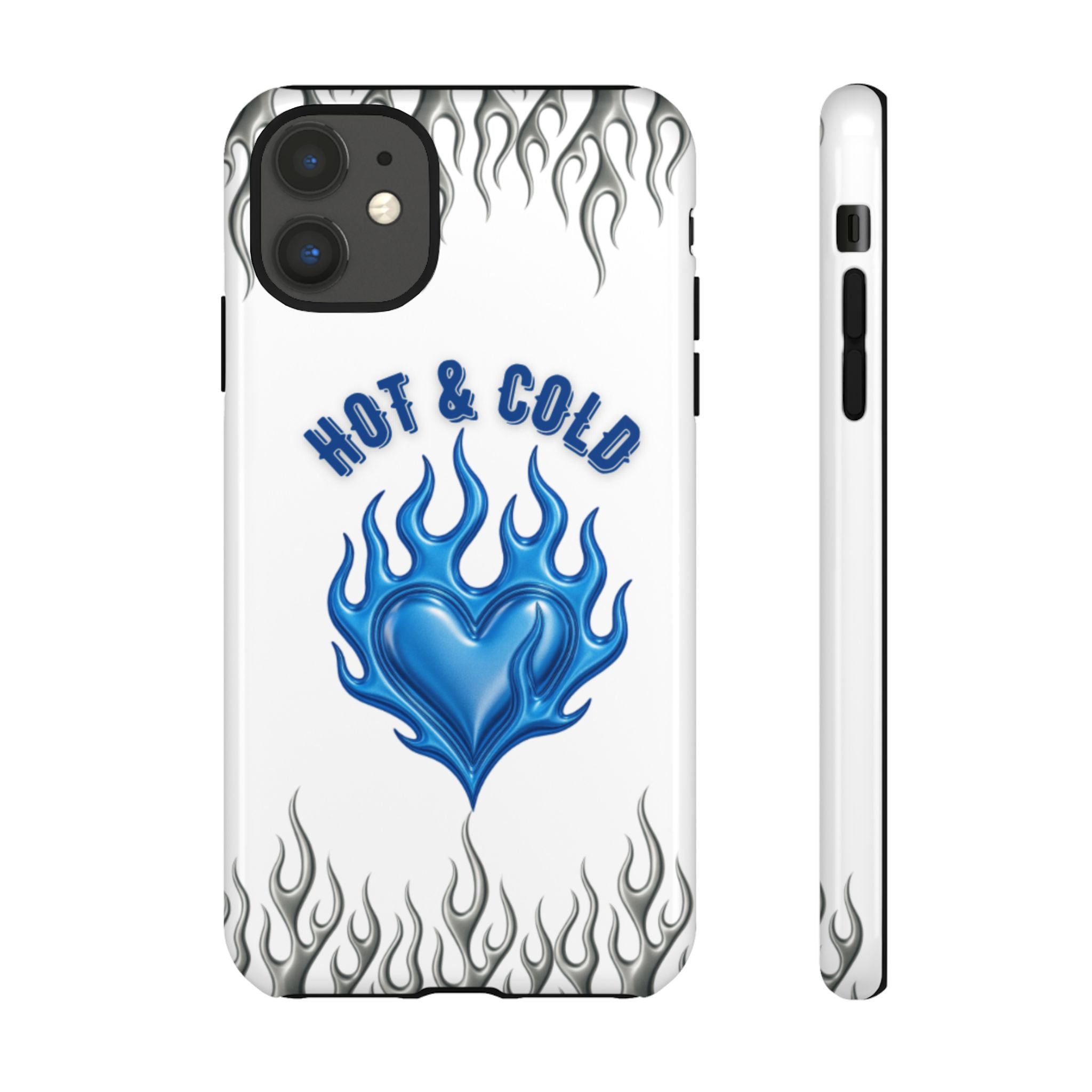 Hot & Cold Blue Flame Heart Phone Case