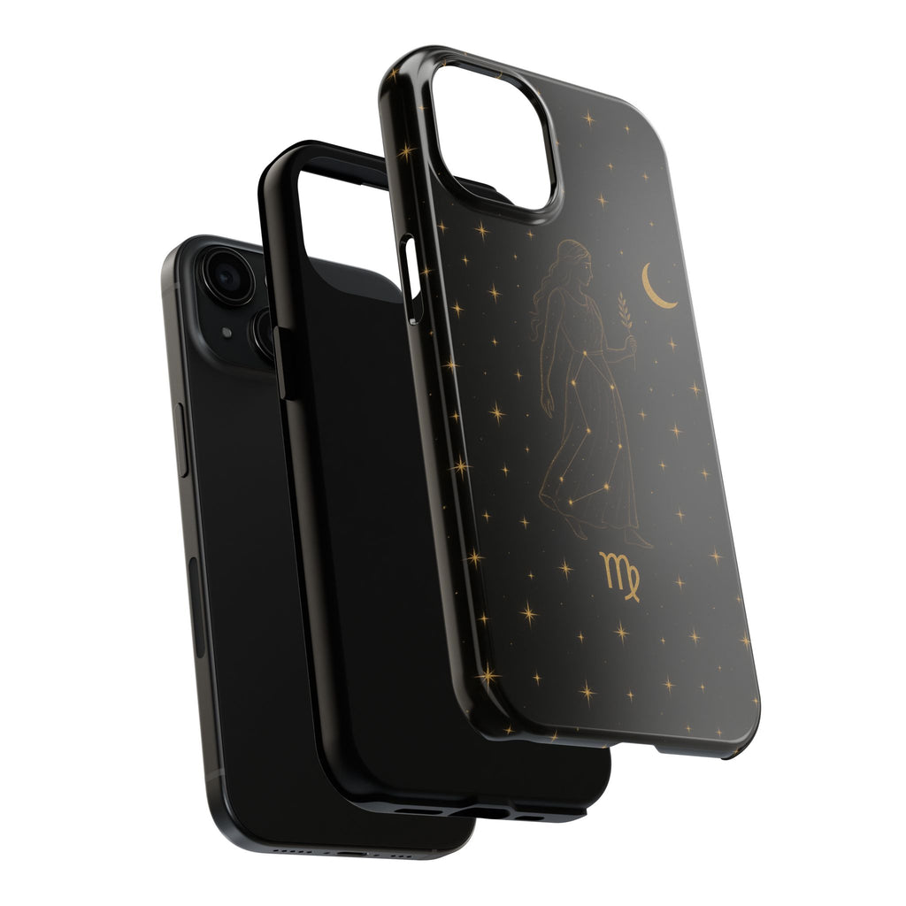 Virgo Tough Phone Case — Gold Constellation Zodiac Design