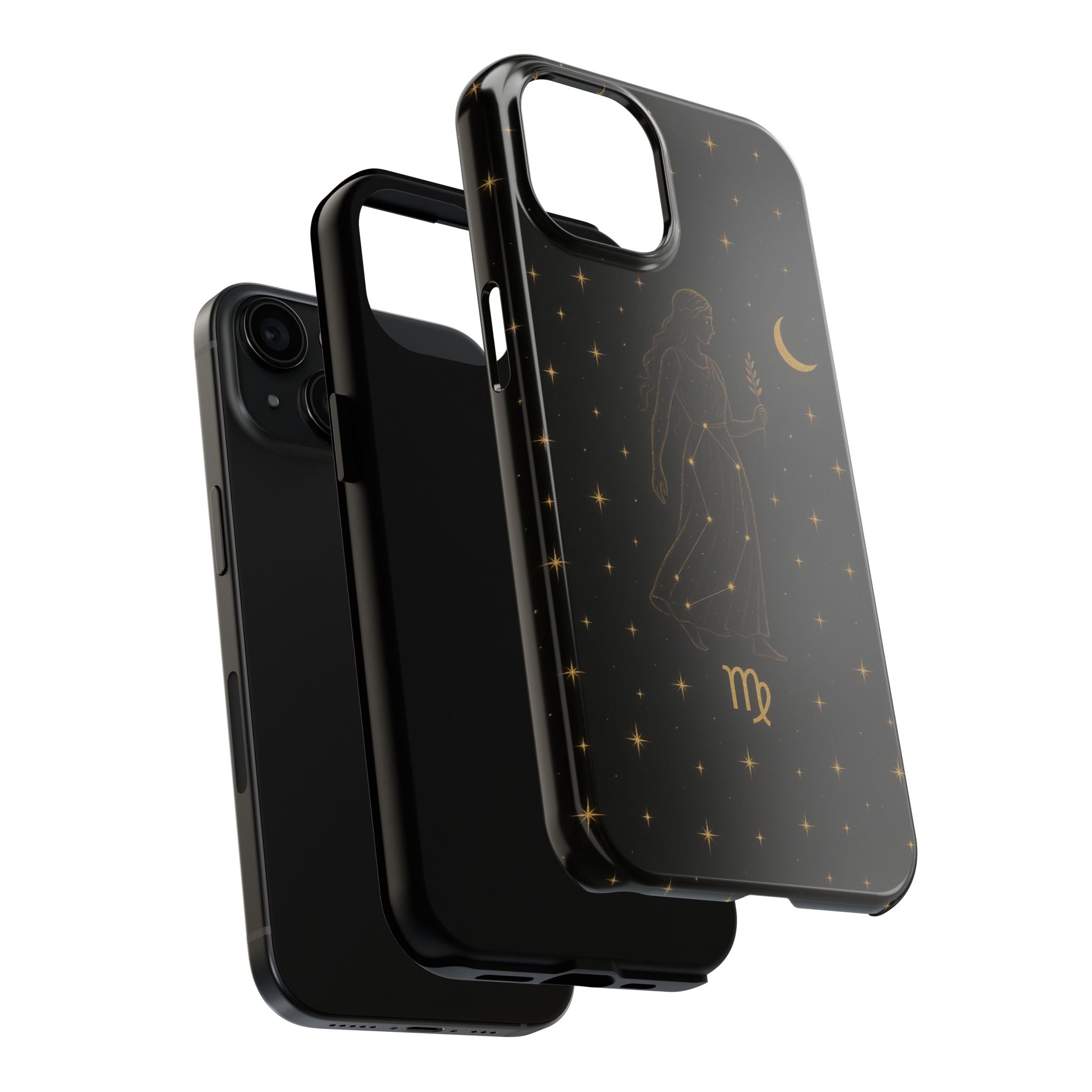 Virgo Tough Phone Case — Gold Constellation Zodiac Design