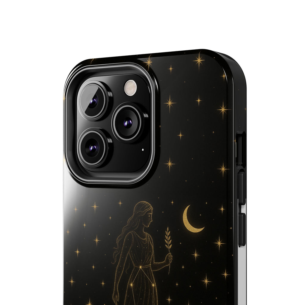Virgo Tough Phone Case — Gold Constellation Zodiac Design
